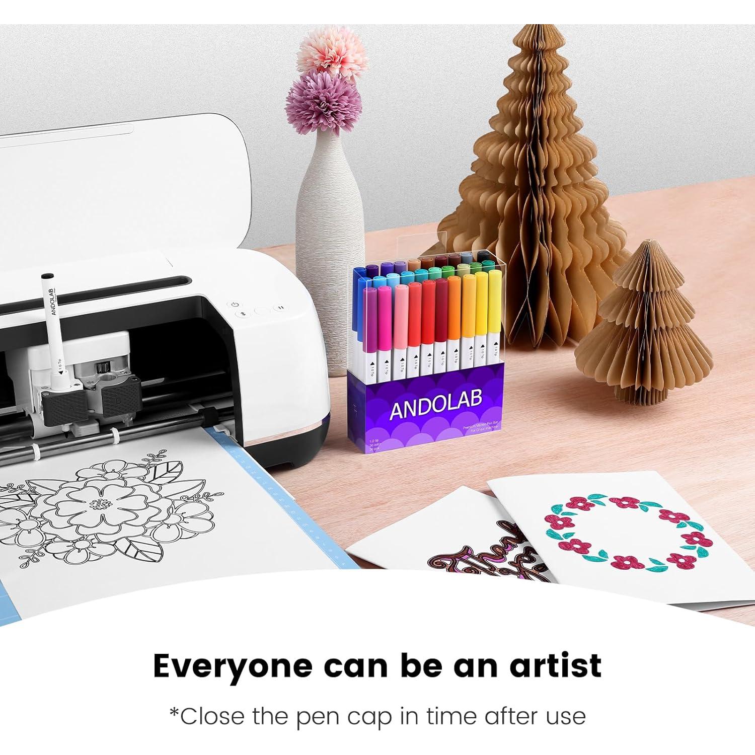 Set de 30 Marcadores Premium ANDOLAB Punta 1.0 para Cricut