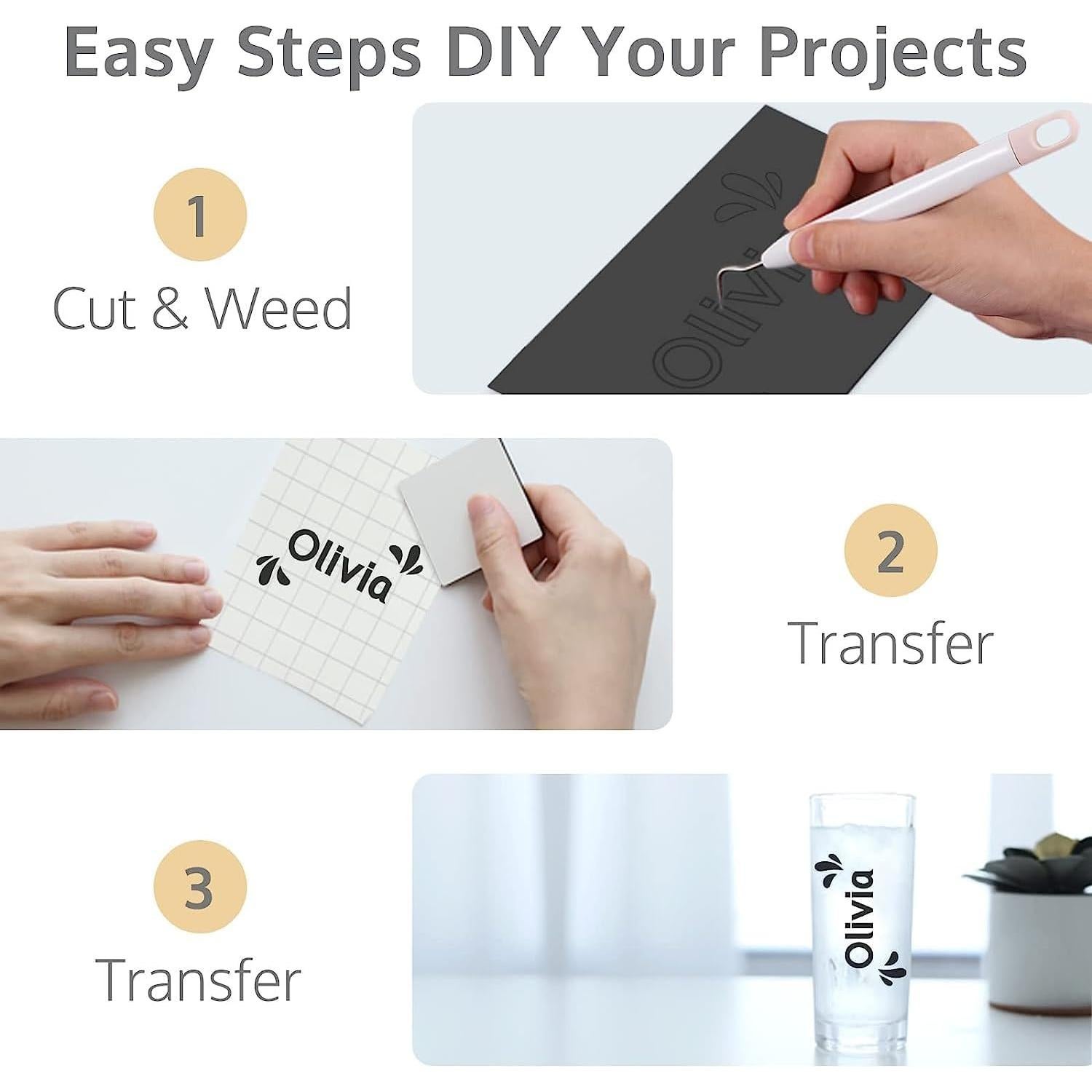 Vinilo Adhesivo Inteligente TAOYIO 14x30.5 cm 36 Paquetes