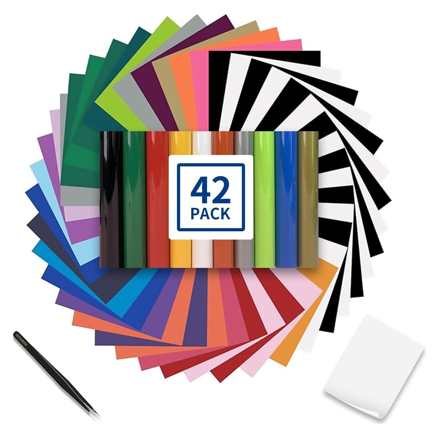 Vinilo de Transferencia de Calor Kenteer 42 Hojas 30x25 cm 13 Colores
