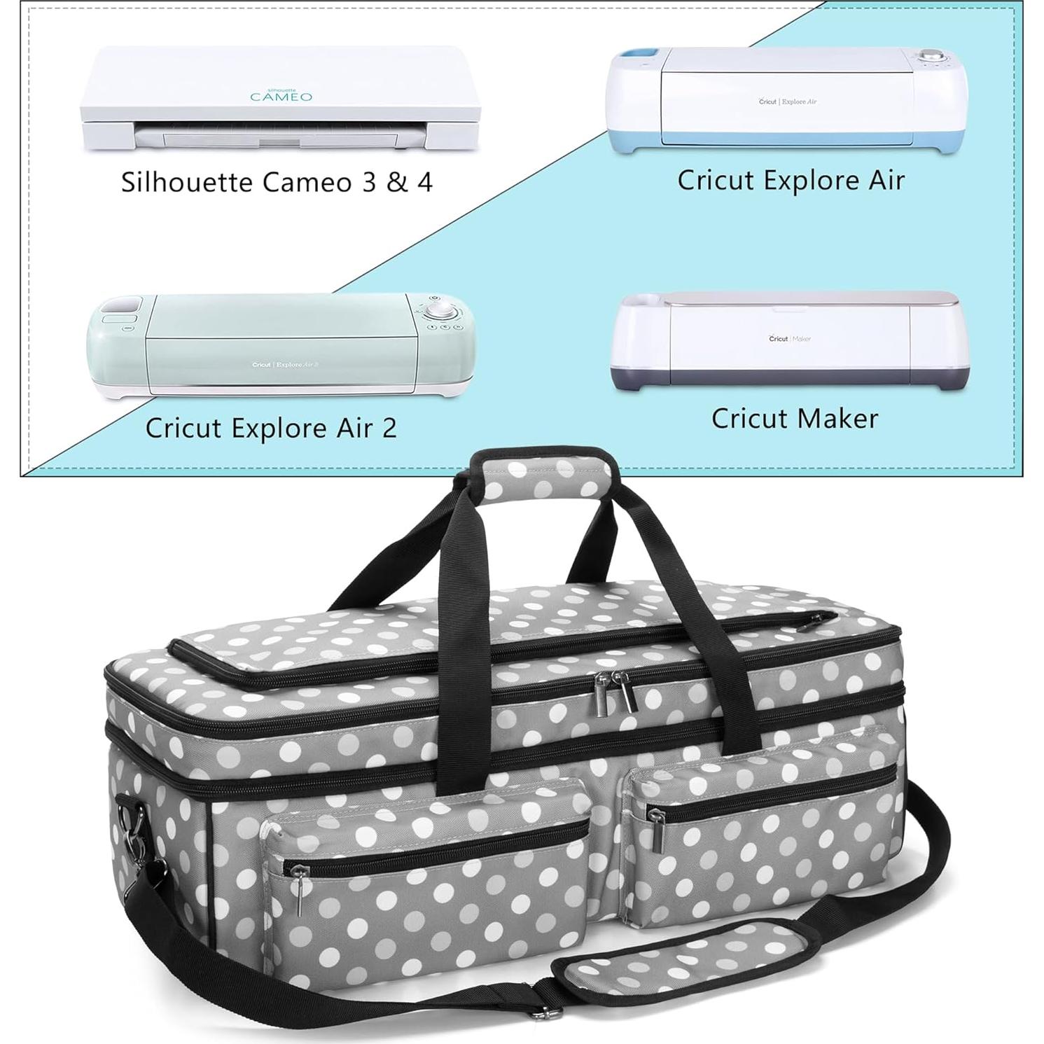 Bolsa de Transporte LUXJA para Cricut Explore Air y Maker - Puntos Grises