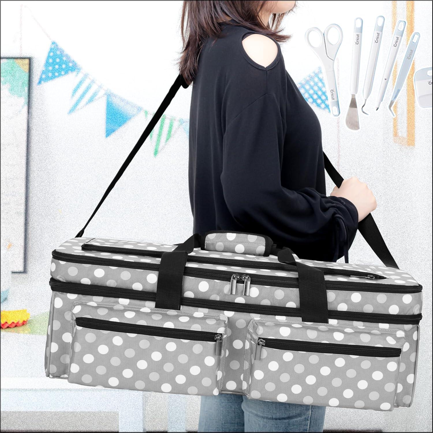 Bolsa de Transporte LUXJA para Cricut Explore Air y Maker - Puntos Grises