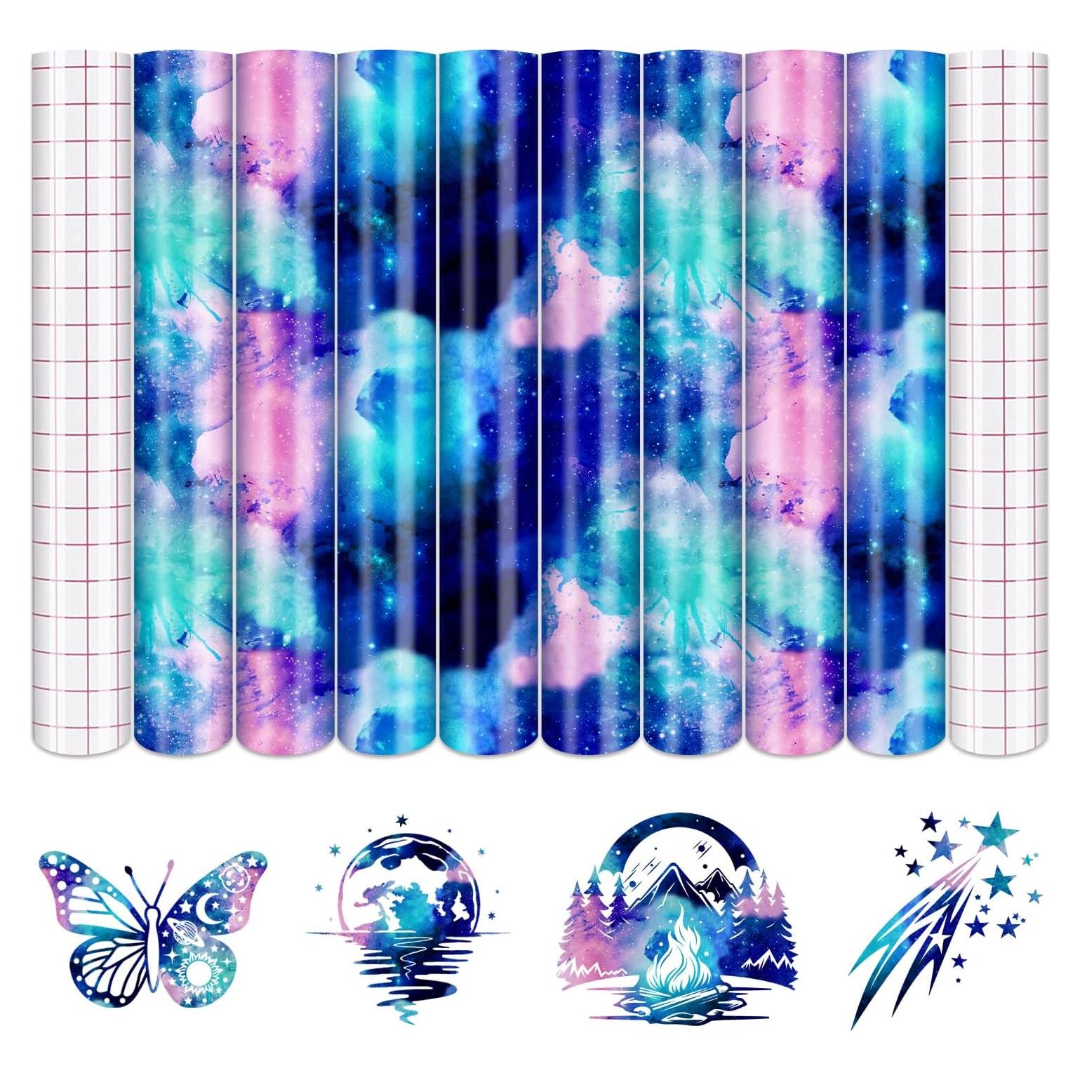 Vinilo Adhesivo Permanente Tintnut - 8 Hojas 30.48x25.4cm Rosa Azul