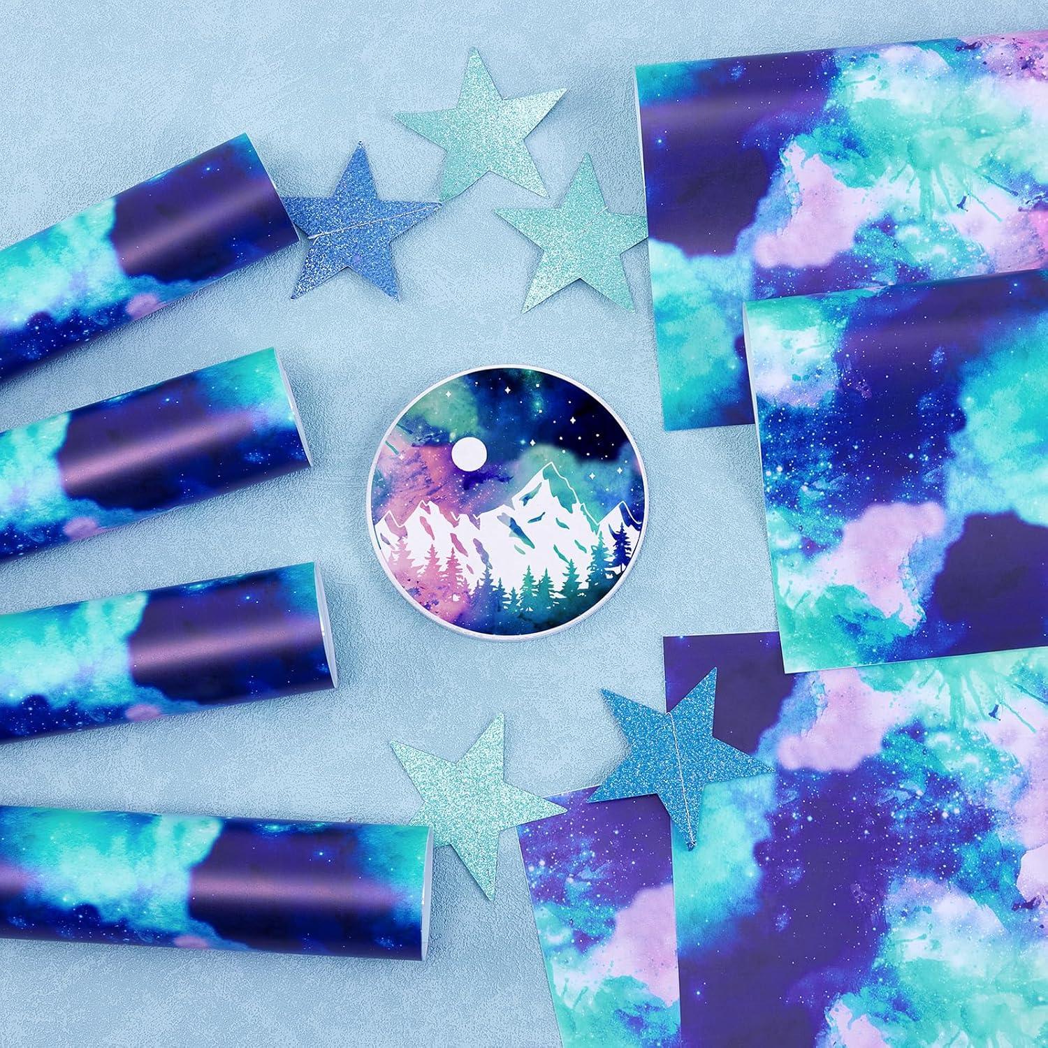 Vinilo Adhesivo Permanente Tintnut - 8 Hojas 30.48x25.4cm Rosa Azul