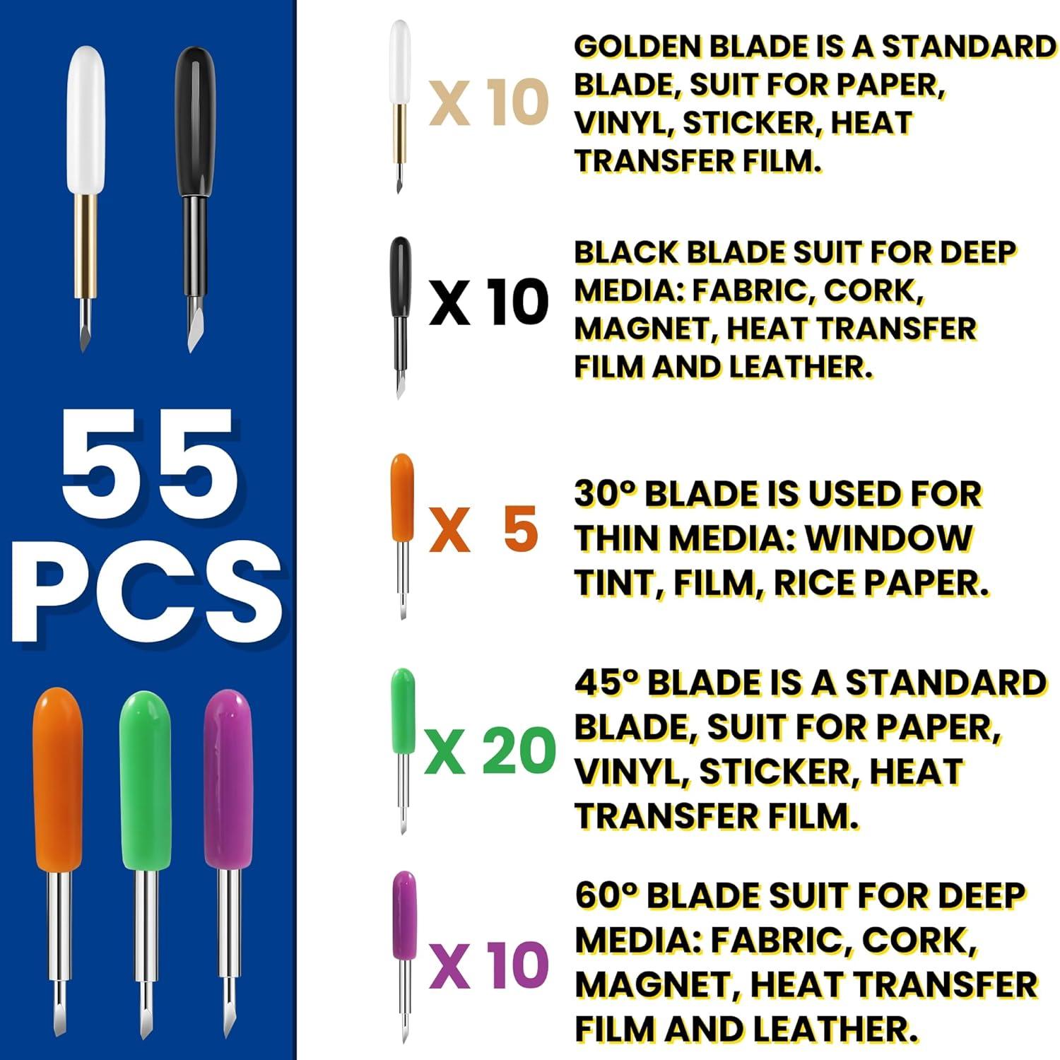 HOOFULL 55 PCS Cuchillas de Repuesto para Cricut Explore/Maker