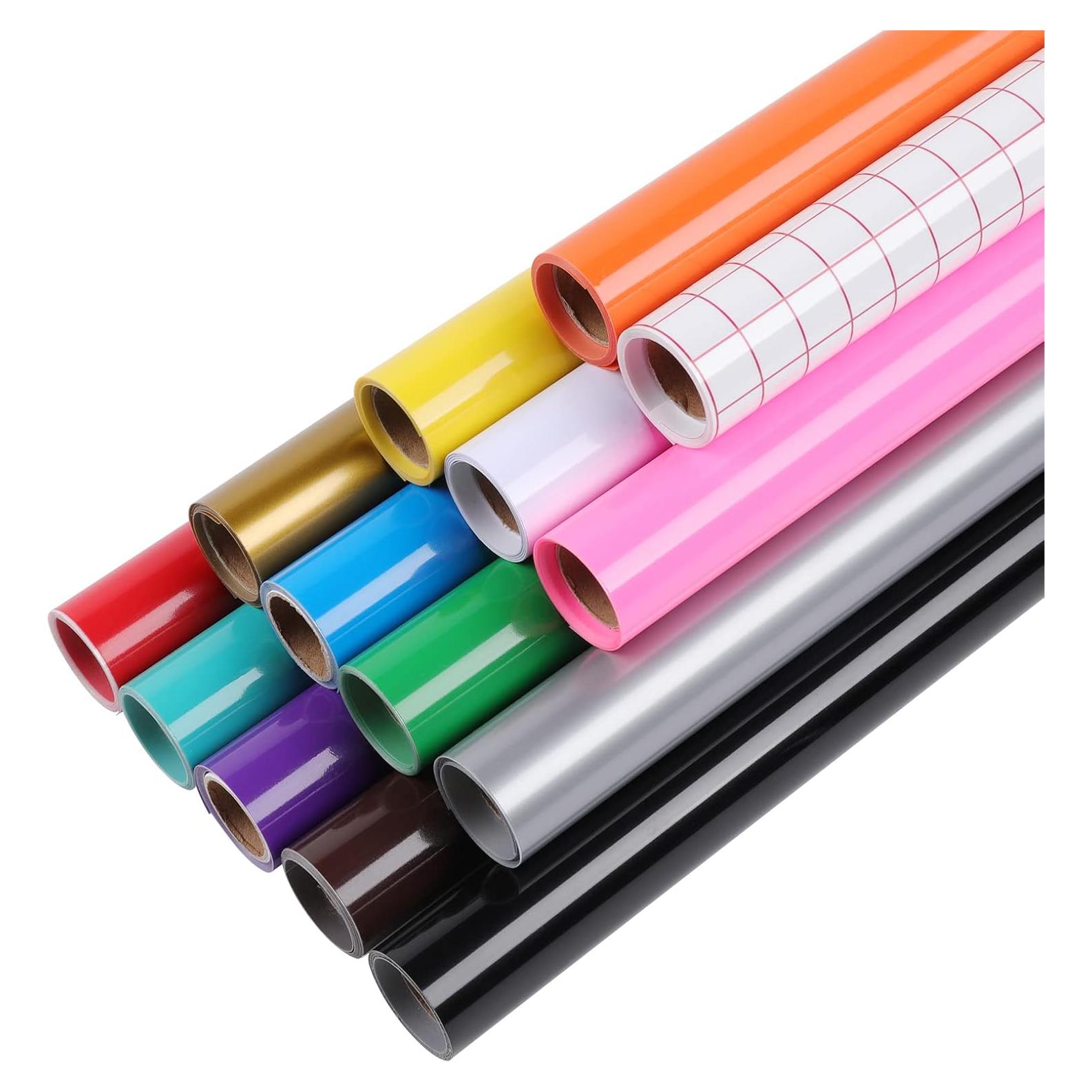 Rollos de Vinilo Permanente HTVRONT 30.48 cm x 0.91 m 13 Colores