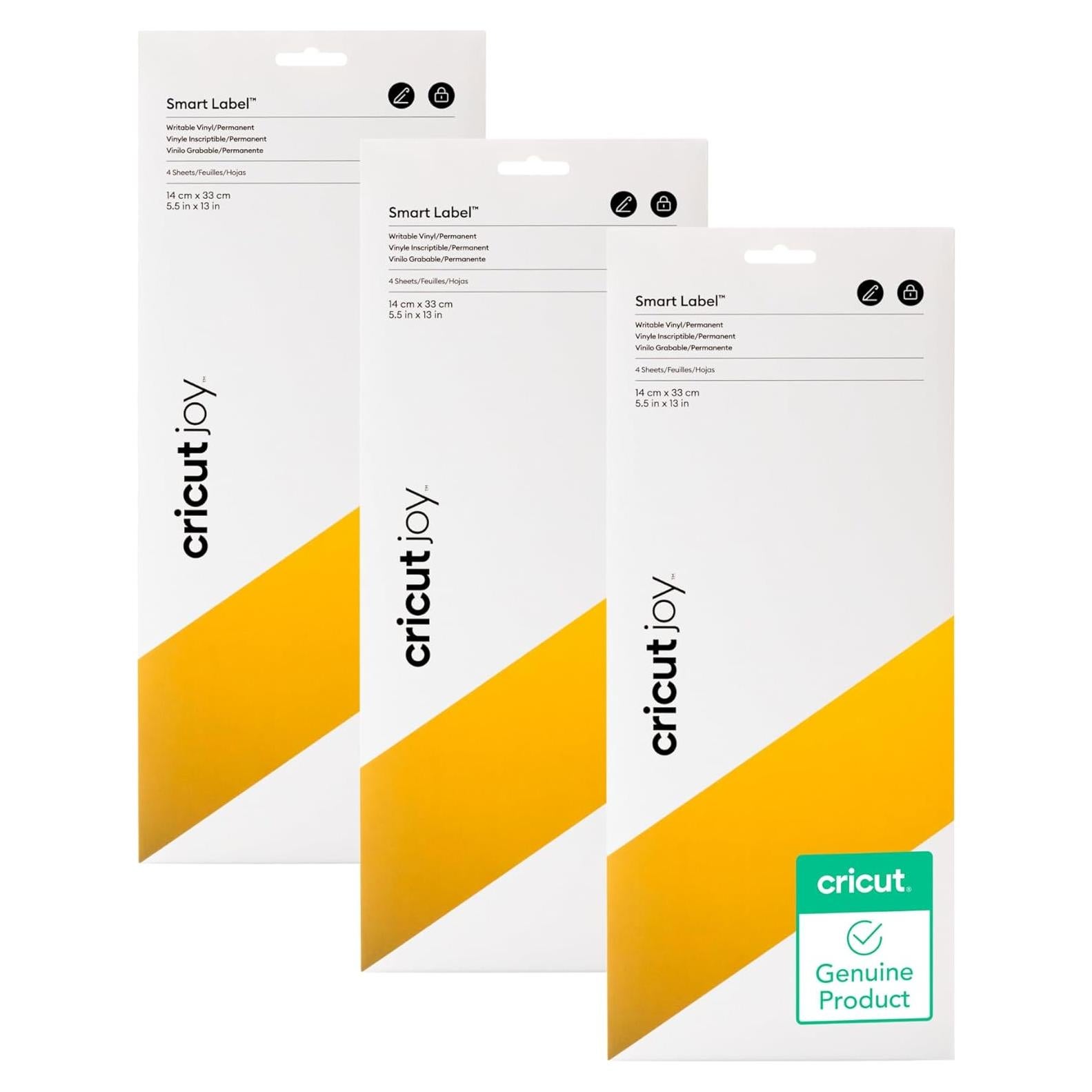 Vinilo Adhesivo Permanente Cricut Joy Dorado 3pk 5.5x33cm