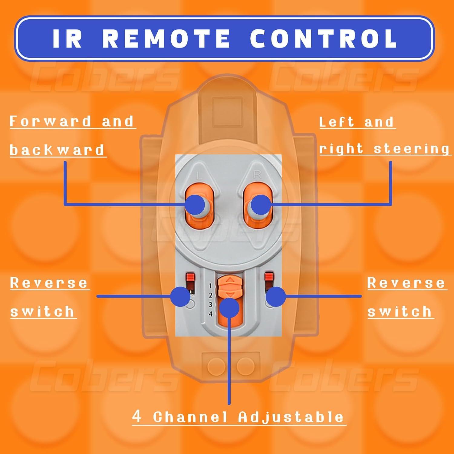 Conjunto de Motor y Control Remoto Cobers 9 Piezas para Technic