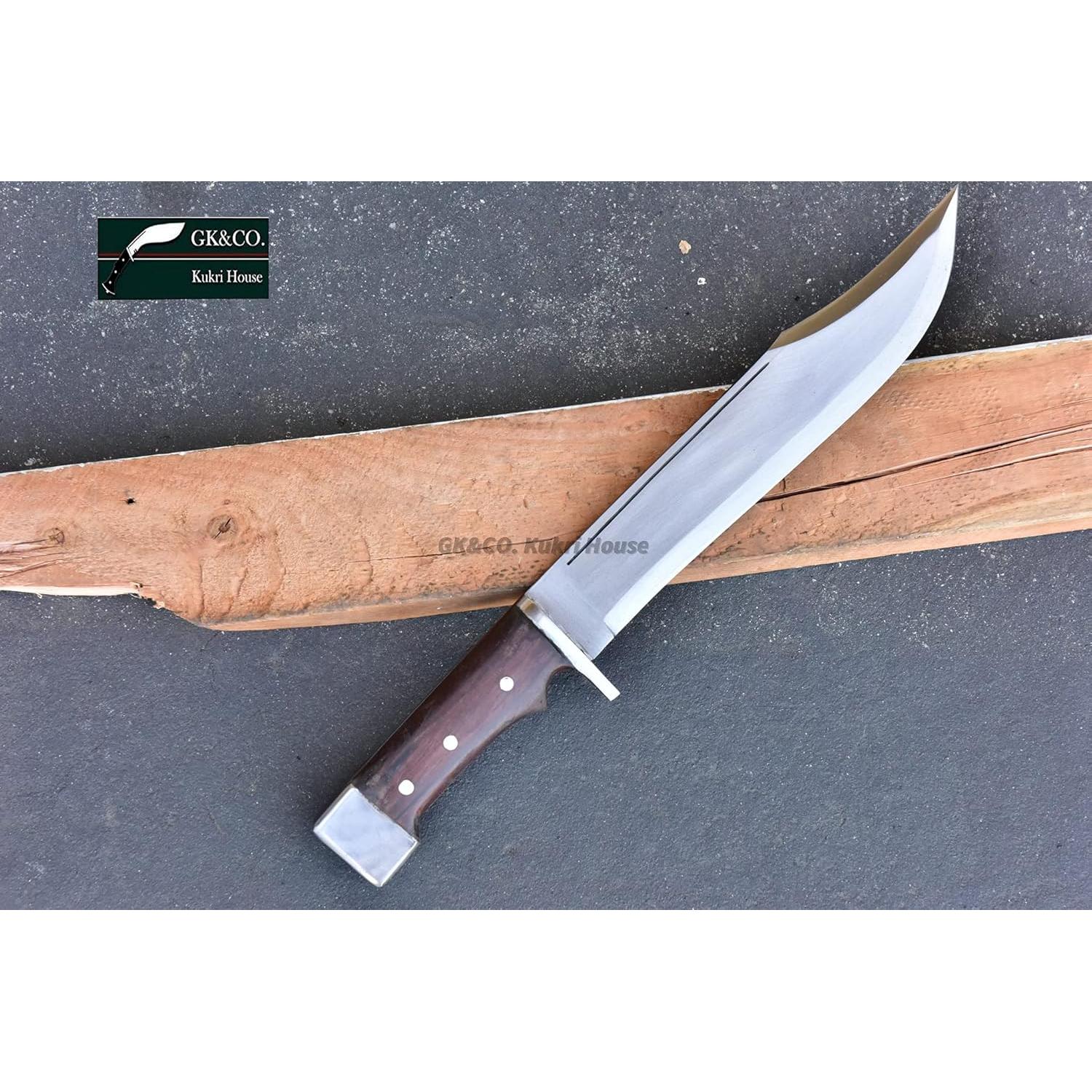 Cuchillo Kukri GK&CO. 28 cm Acero Carbono Mango Madera Rosa