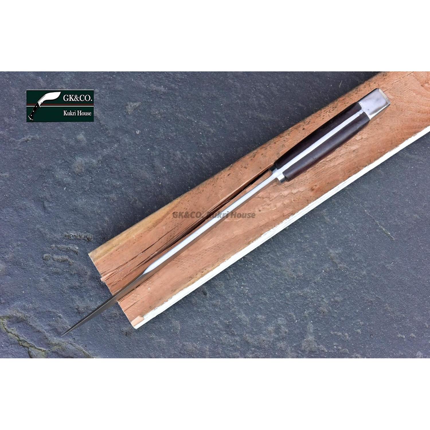 Cuchillo Kukri GK&CO. 28 cm Acero Carbono Mango Madera Rosa