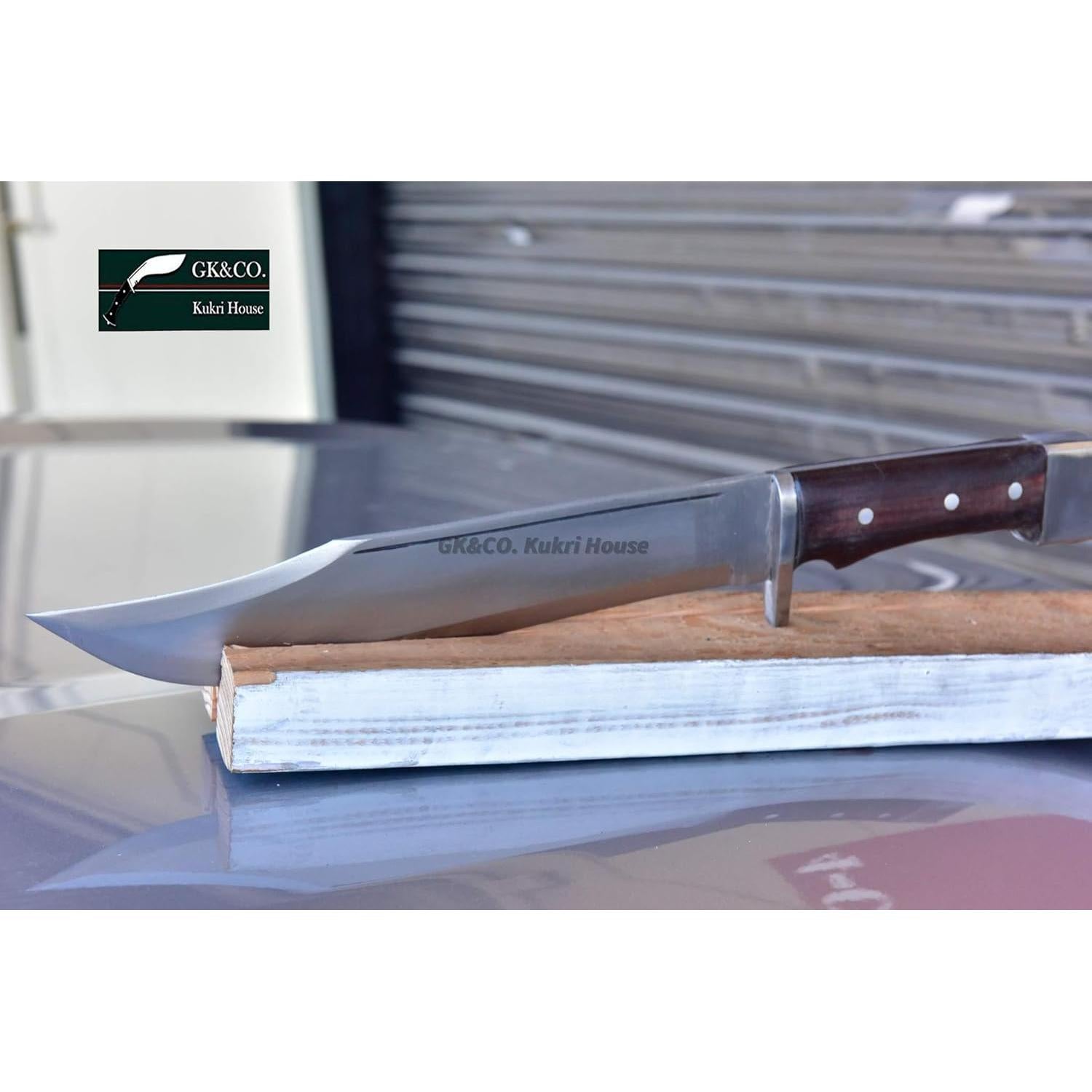 Cuchillo Kukri GK&CO. 28 cm Acero Carbono Mango Madera Rosa