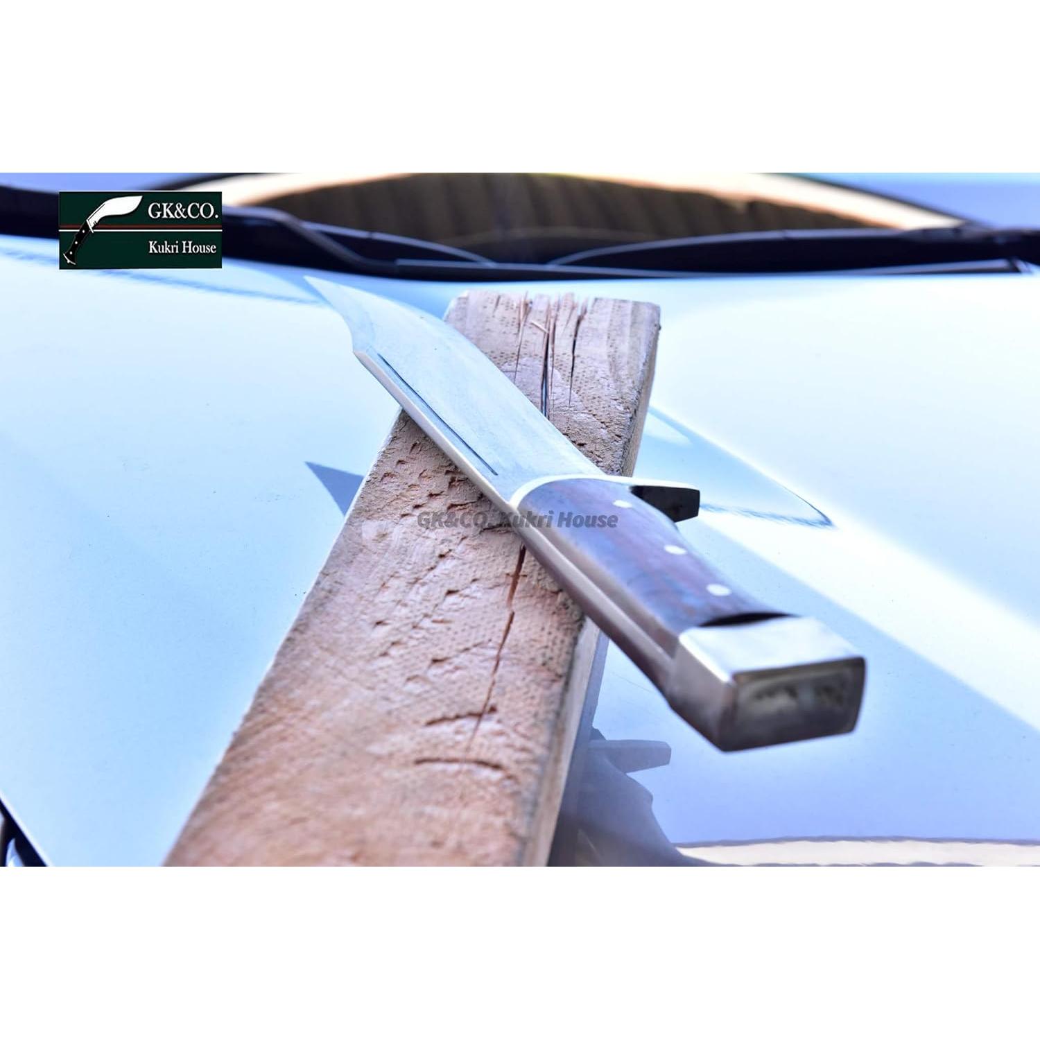 Cuchillo Kukri GK&CO. 28 cm Acero Carbono Mango Madera Rosa