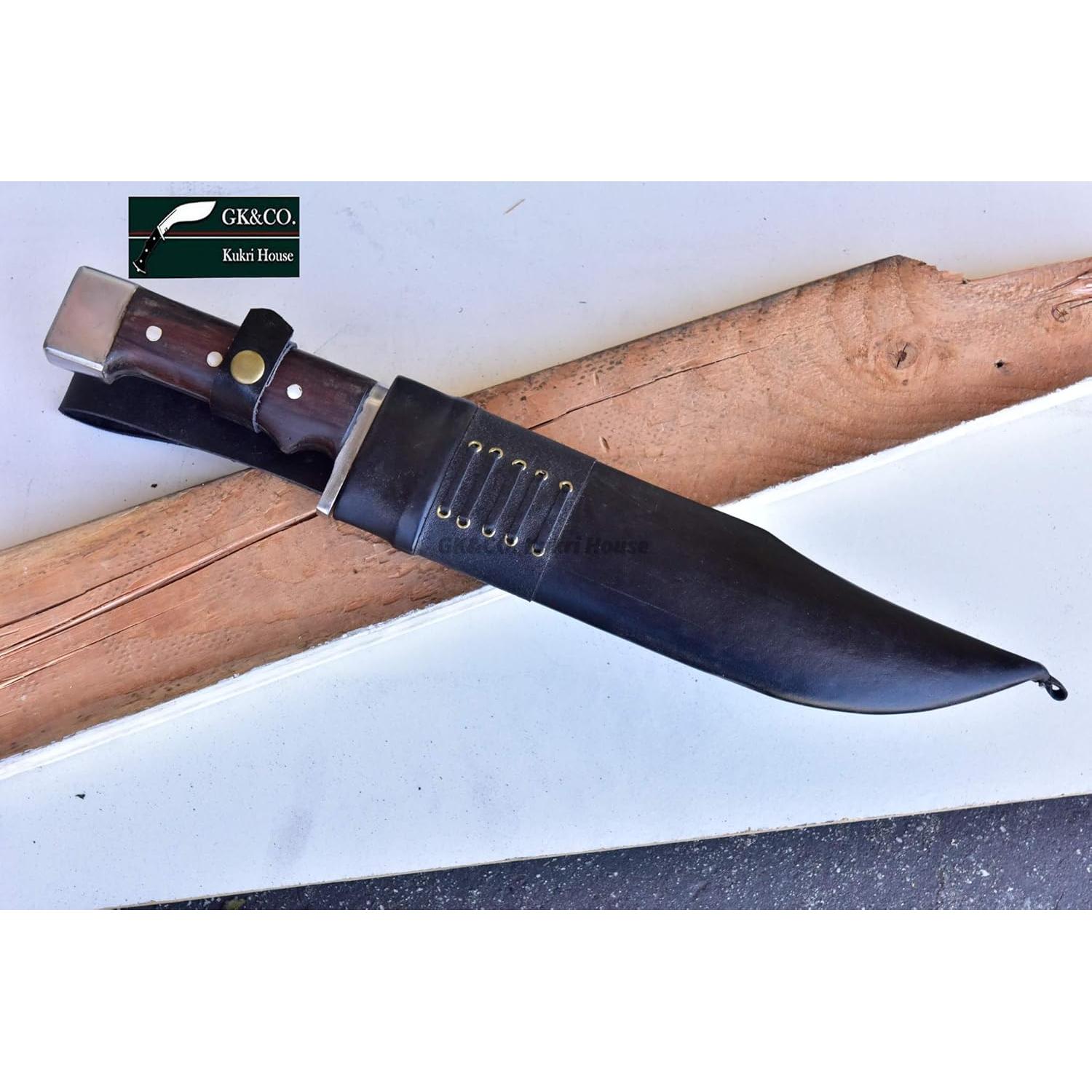 Cuchillo Kukri GK&CO. 28 cm Acero Carbono Mango Madera Rosa