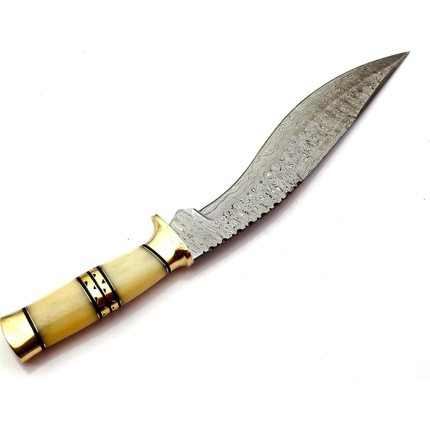 Cuchillo Kukri Nooraki Hecho a Mano 44.4 cm Damasco Hueso