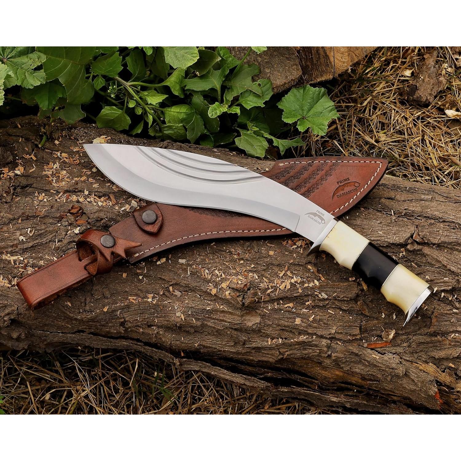 Cuchillo Kukri Prime Damascus 37.1 cm con Funda - Camping y Bushcraft