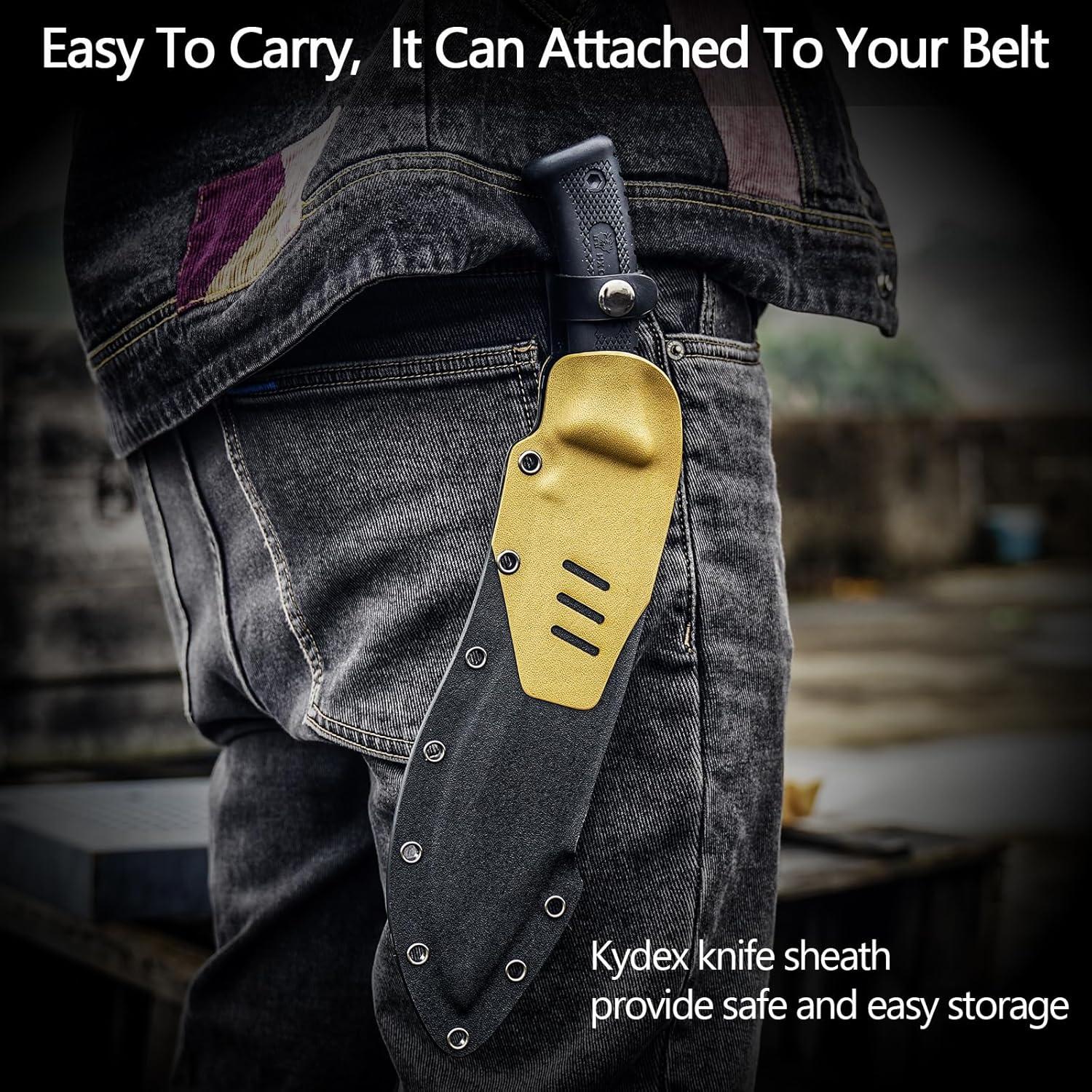 Machete Kukri HX Outdoors D292-1 21 cm Acero D2 Negro