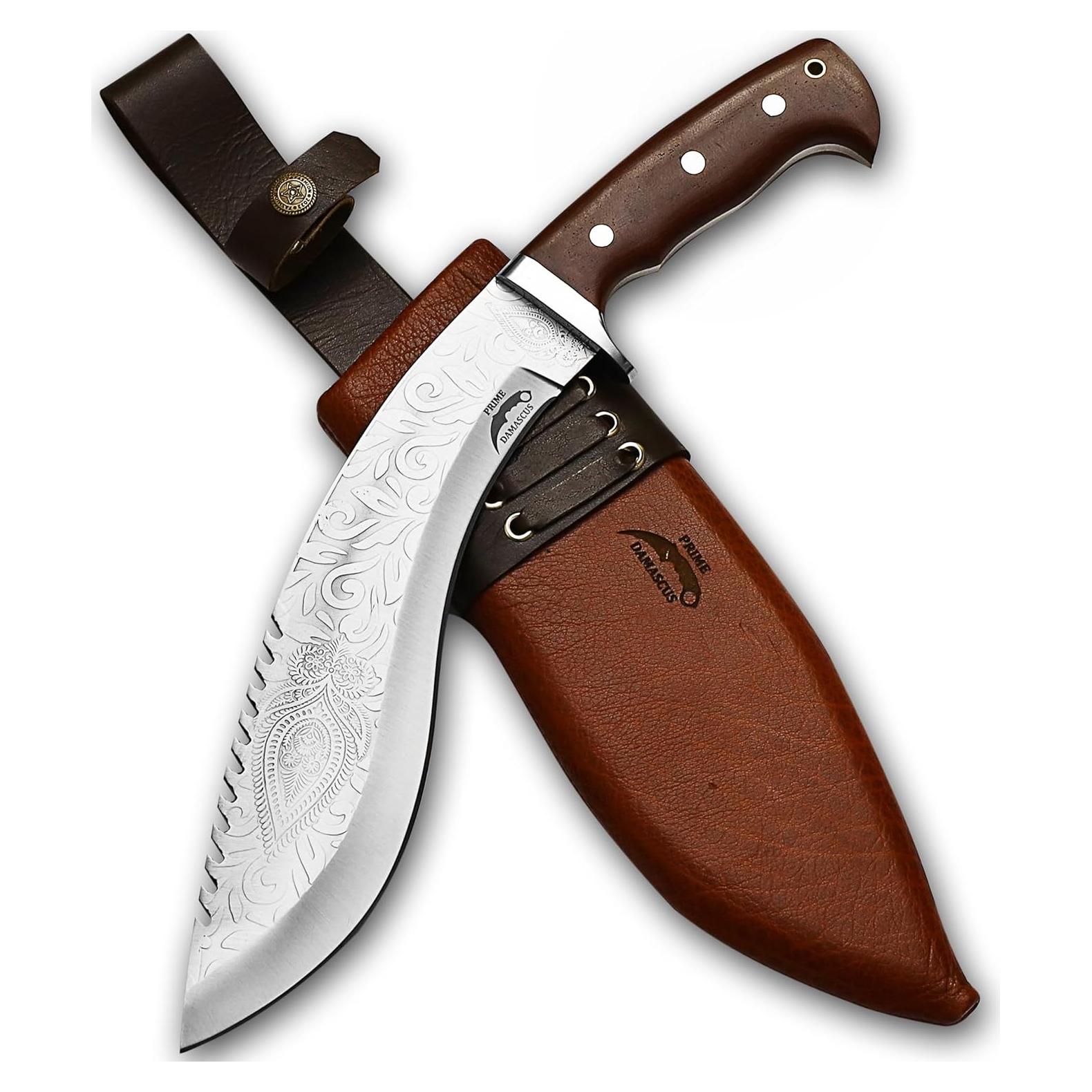 Cuchillo Kukri Prime Damascus 37.1 cm con Funda - Acero Inoxidable