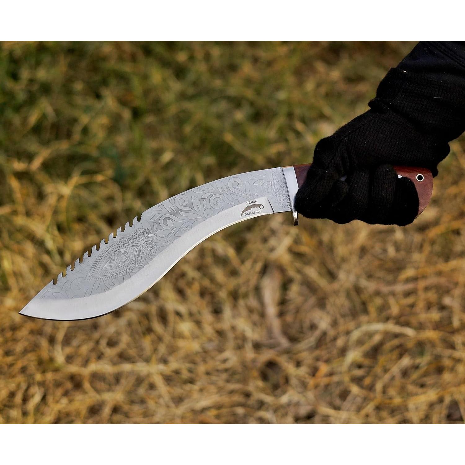 Cuchillo Kukri Prime Damascus 37.1 cm con Funda - Acero Inoxidable