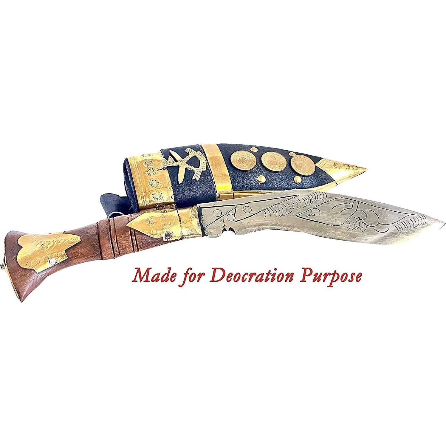 Cuchillo Kukri Gorkha Art Deco 16.5 cm con soporte madera