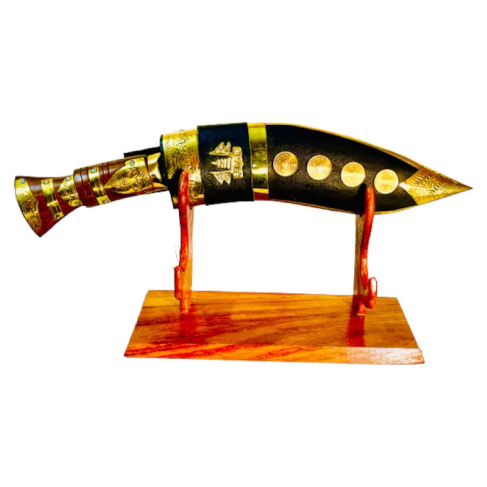 Cuchillo Kukri Gorkha Art Deco 22.86 cm Hecho a Mano en Nepal