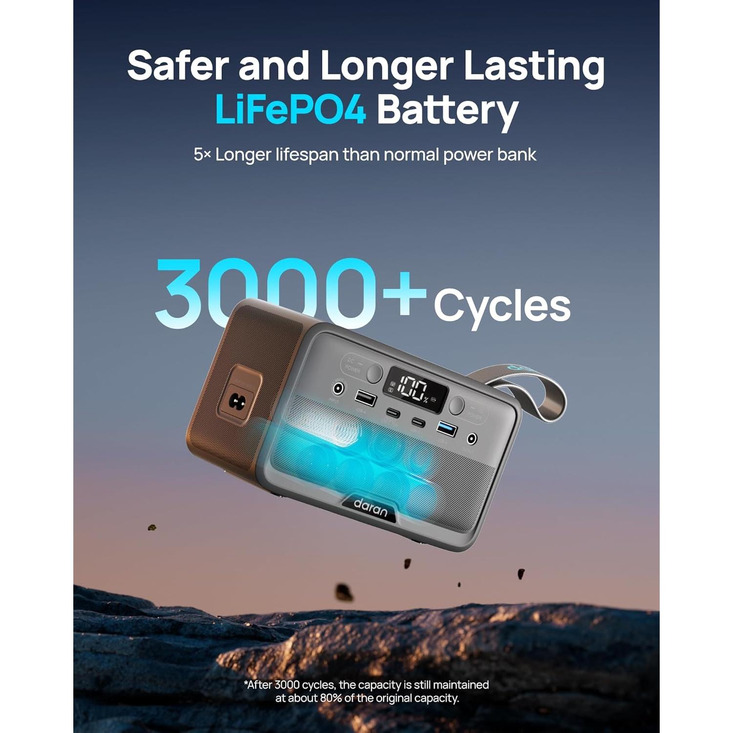 Estación de Energía Portátil DaranEner R100 28000mAh 100W