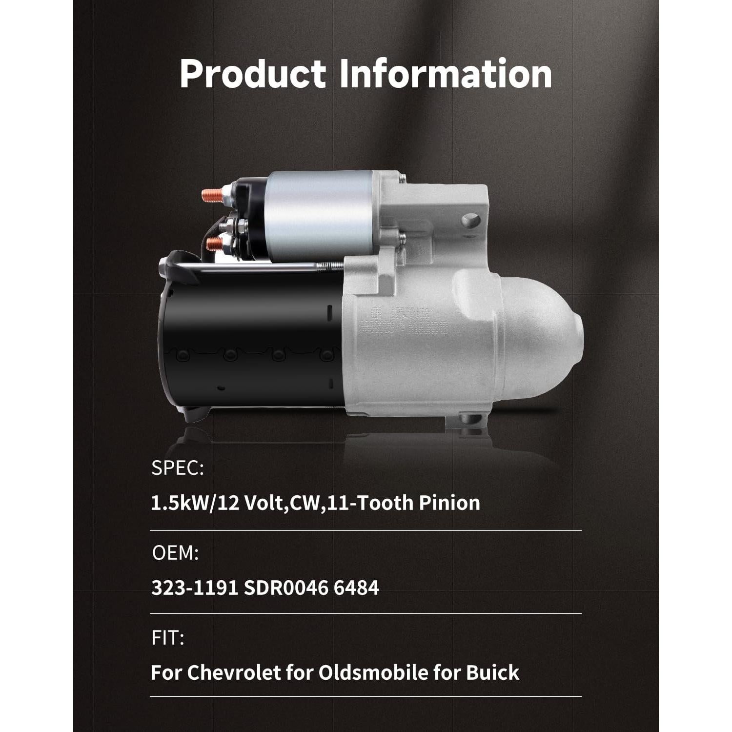 Motor de Arranque OCPTY 1.5kW 12V Compatible Buick Chevrolet