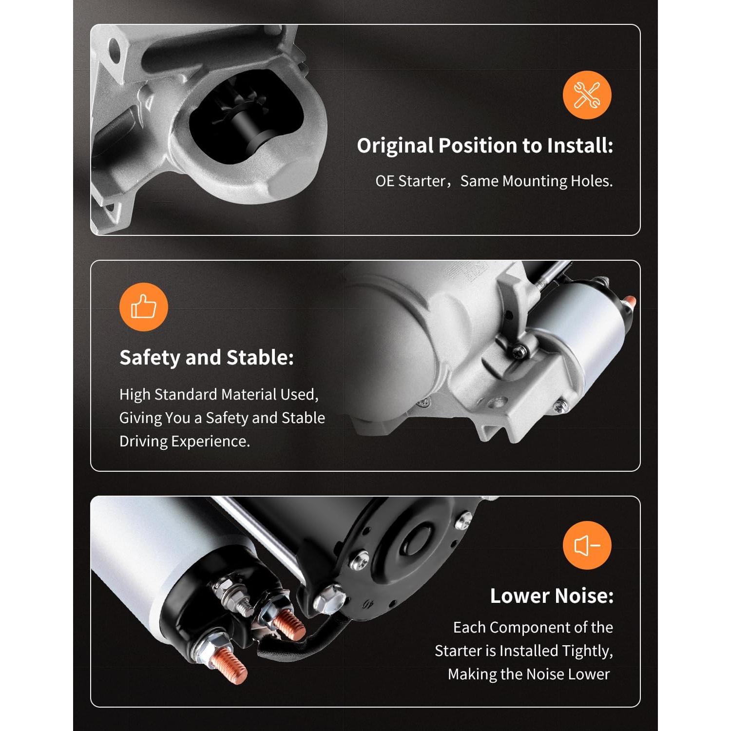 Motor de Arranque OCPTY 1.5kW 12V Compatible Buick Chevrolet