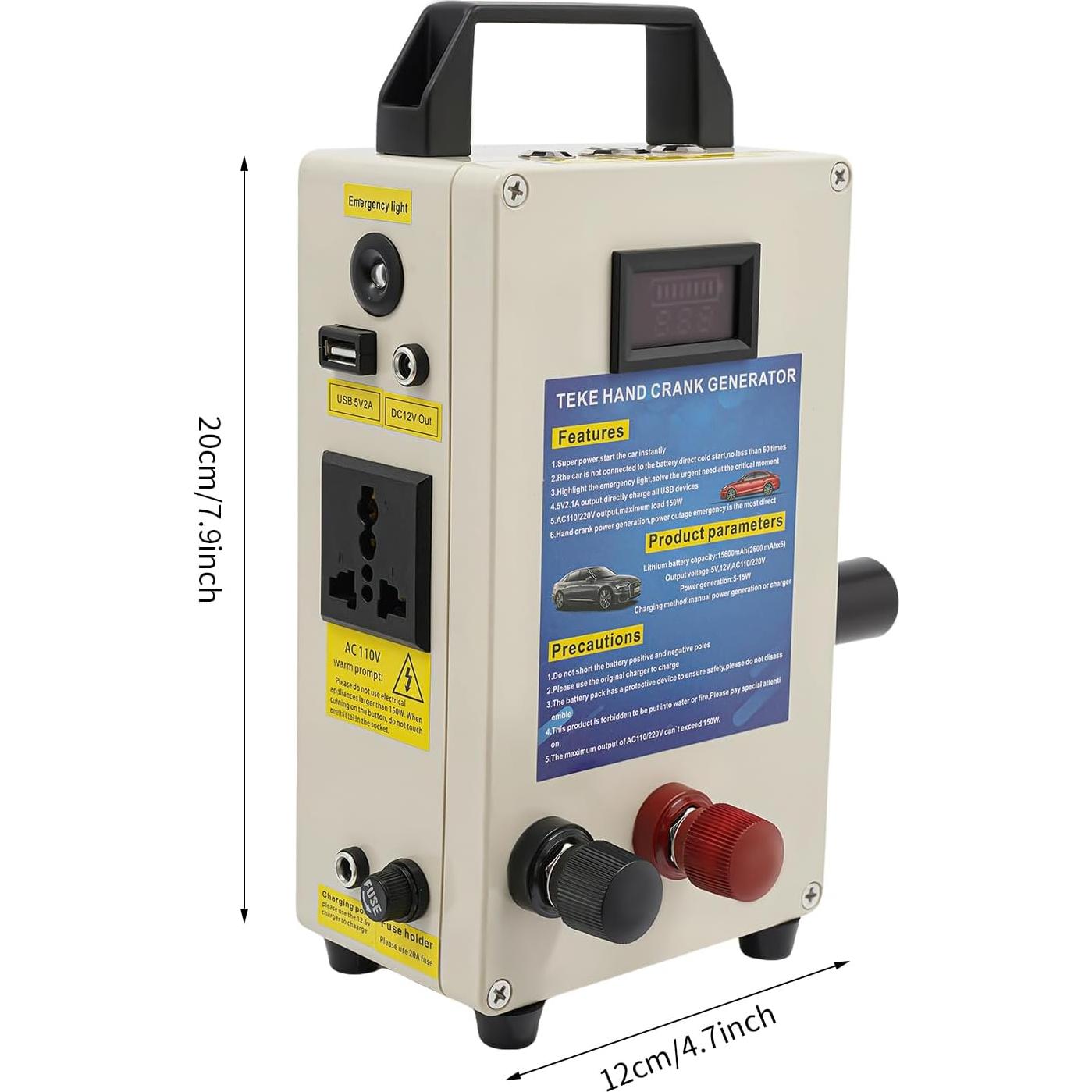 Generador Manual de Cargador de Manivela Pinkelin 150W