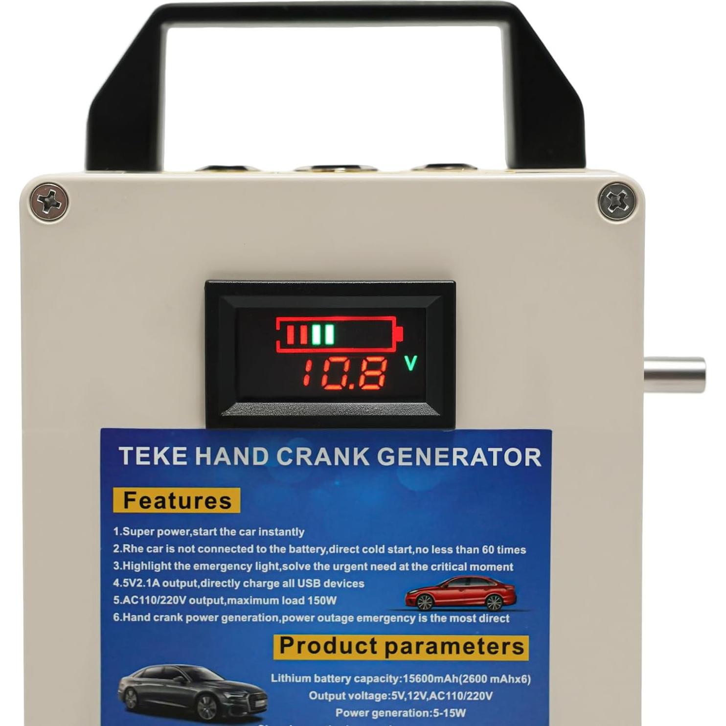 Generador Manual de Cargador de Manivela Pinkelin 150W