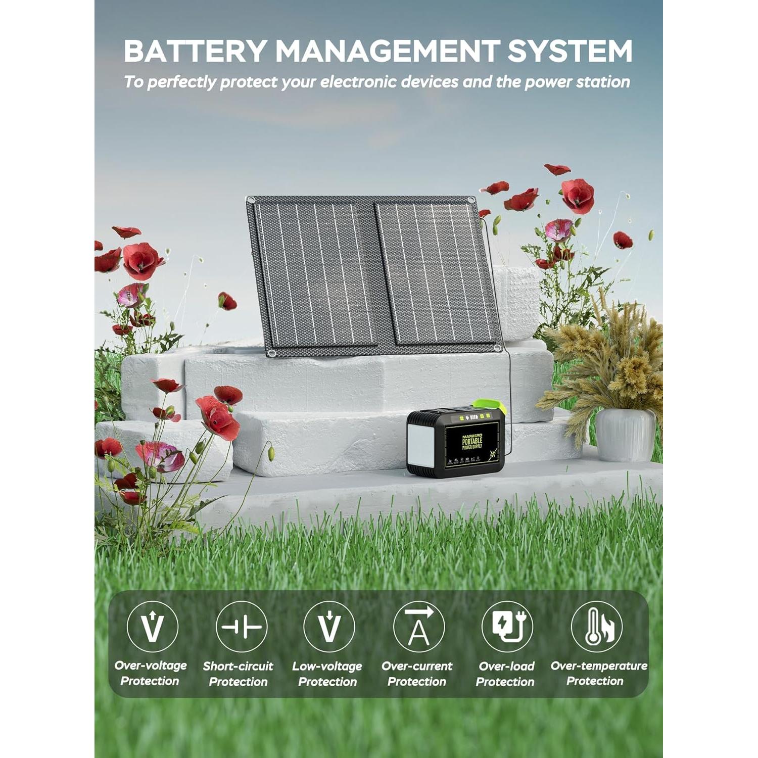 Generador Solar Portátil MARBERO M82 88.8Wh con Panel 21W