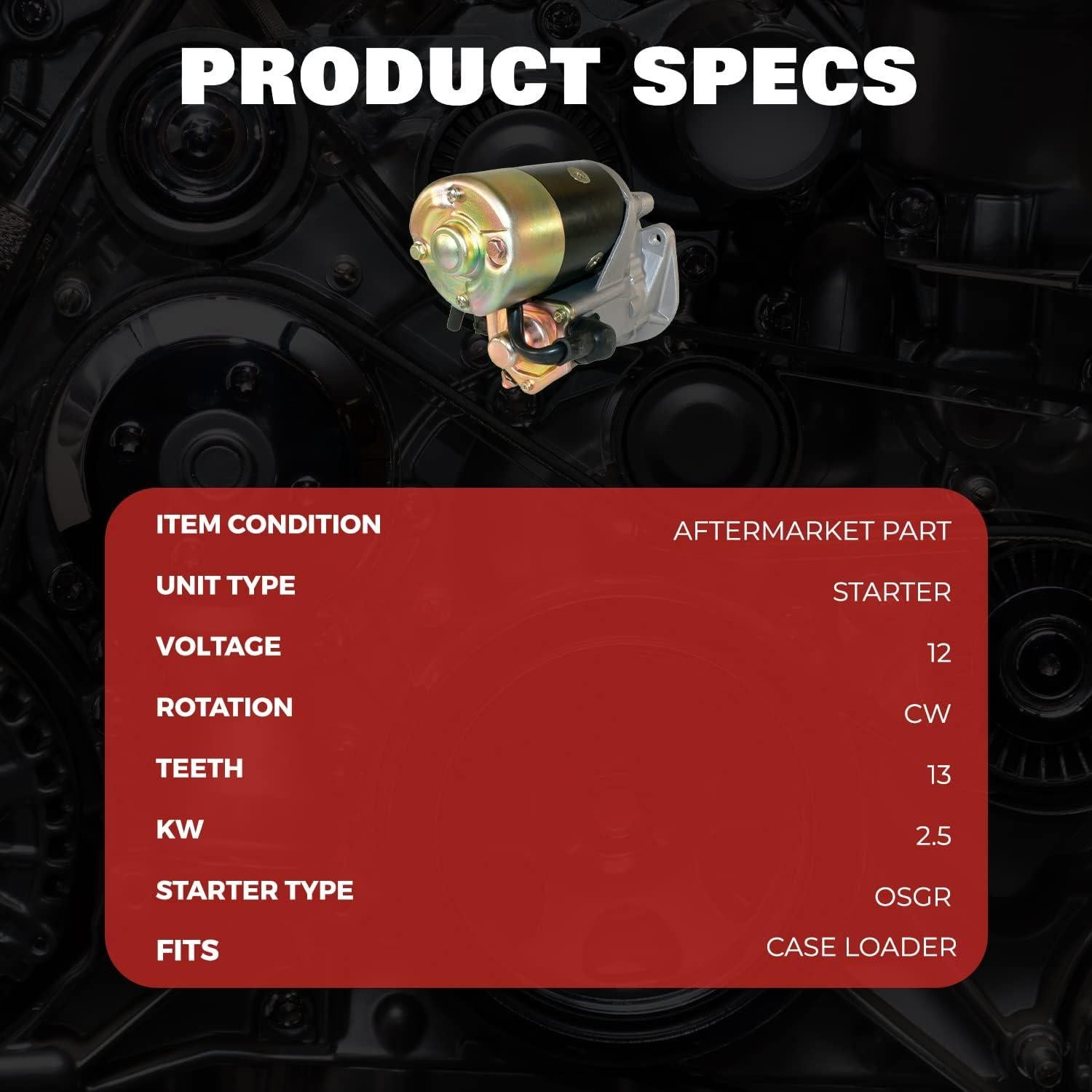 Motor de Arranque DB Electrical 410-52021 12V para CASE y FORD