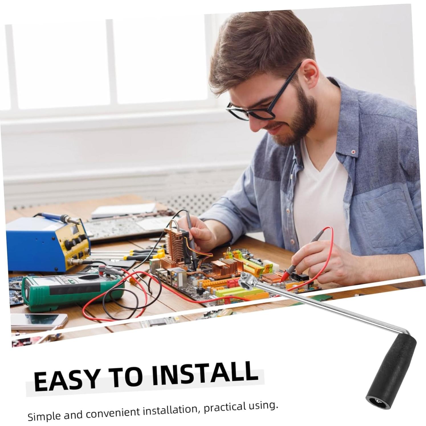 Mango de Generador de Manivela YARNOW Acero Inoxidable 17 cm