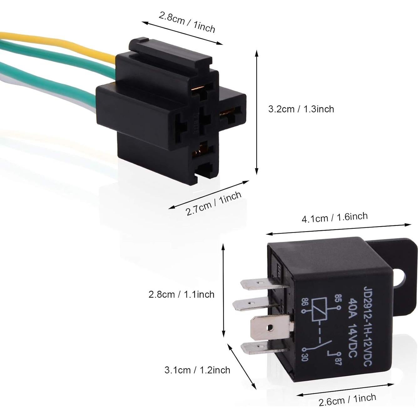 Kit de arnés de socket de relé EHDIS 4 pines 12V 40A