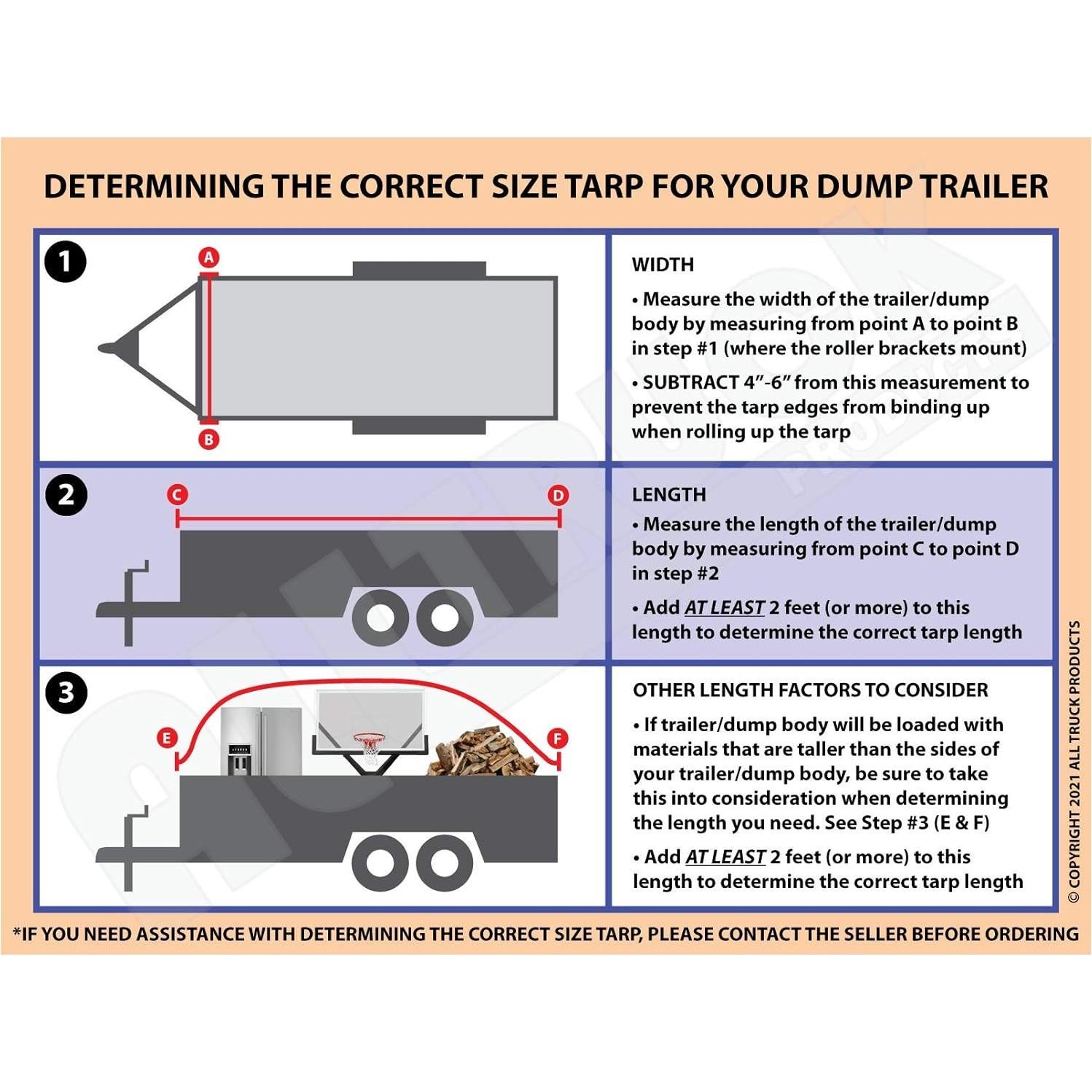 Kit de Lona para Camiones Volquete 7.6x15 pies Genérico