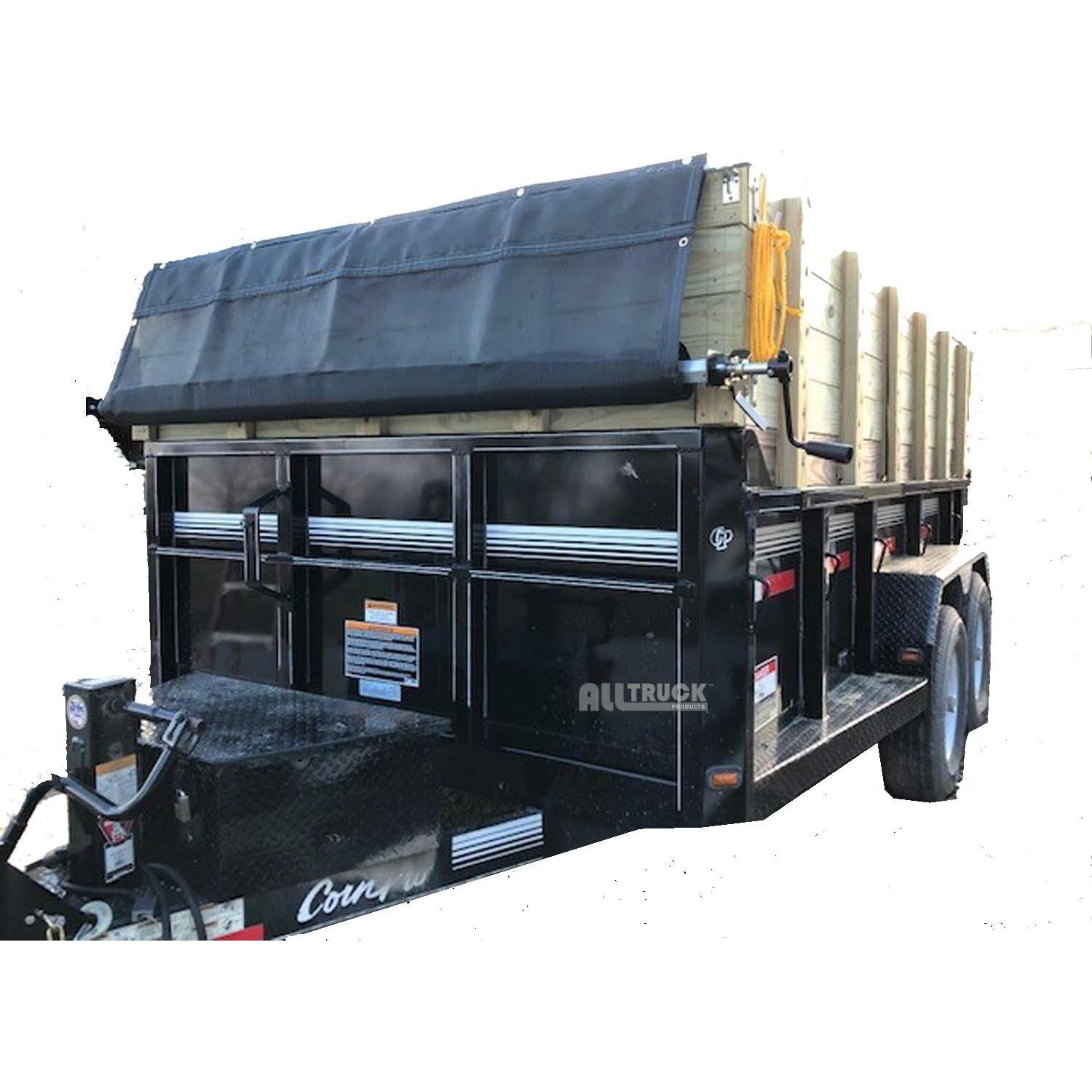 Kit de Manivela Manual con Lona de Malla Negra 1.98x4.27m Genérico