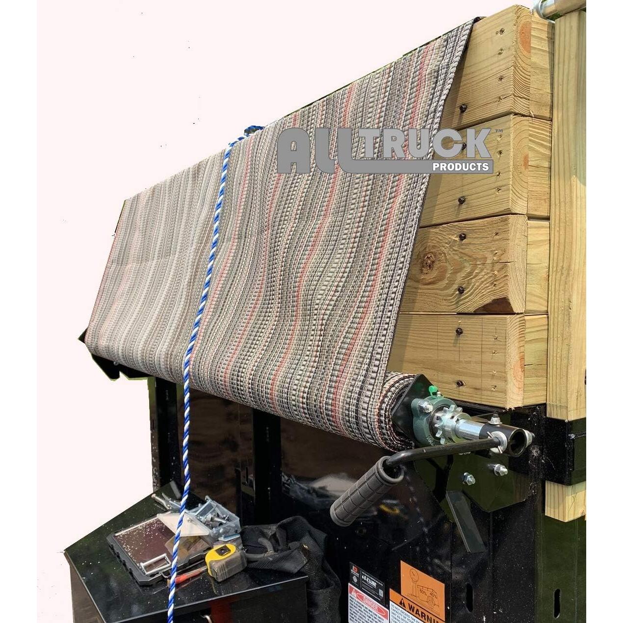 Kit de Manivela Manual con Lona de Malla Negra 1.98x4.27m Genérico