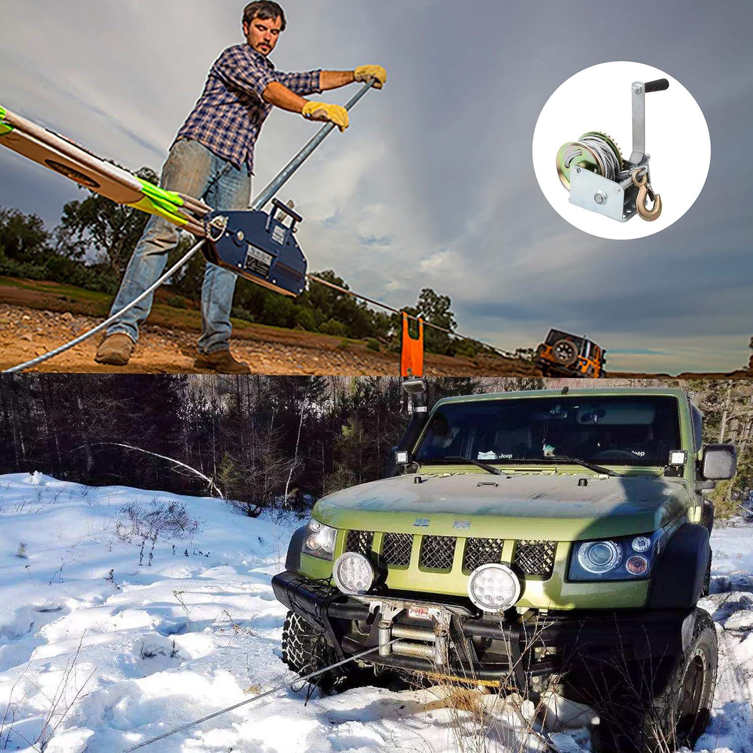 Gato de Manivela AConnet 800lbs (363kg) con Cable 8m