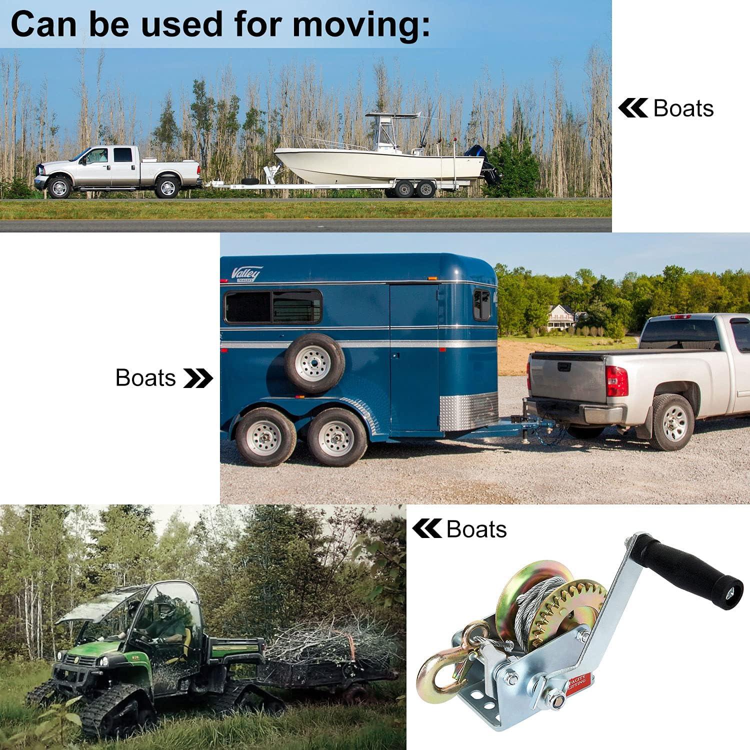 Winch Manual ASeleccionado 800lbs con Cable de Acero 8m