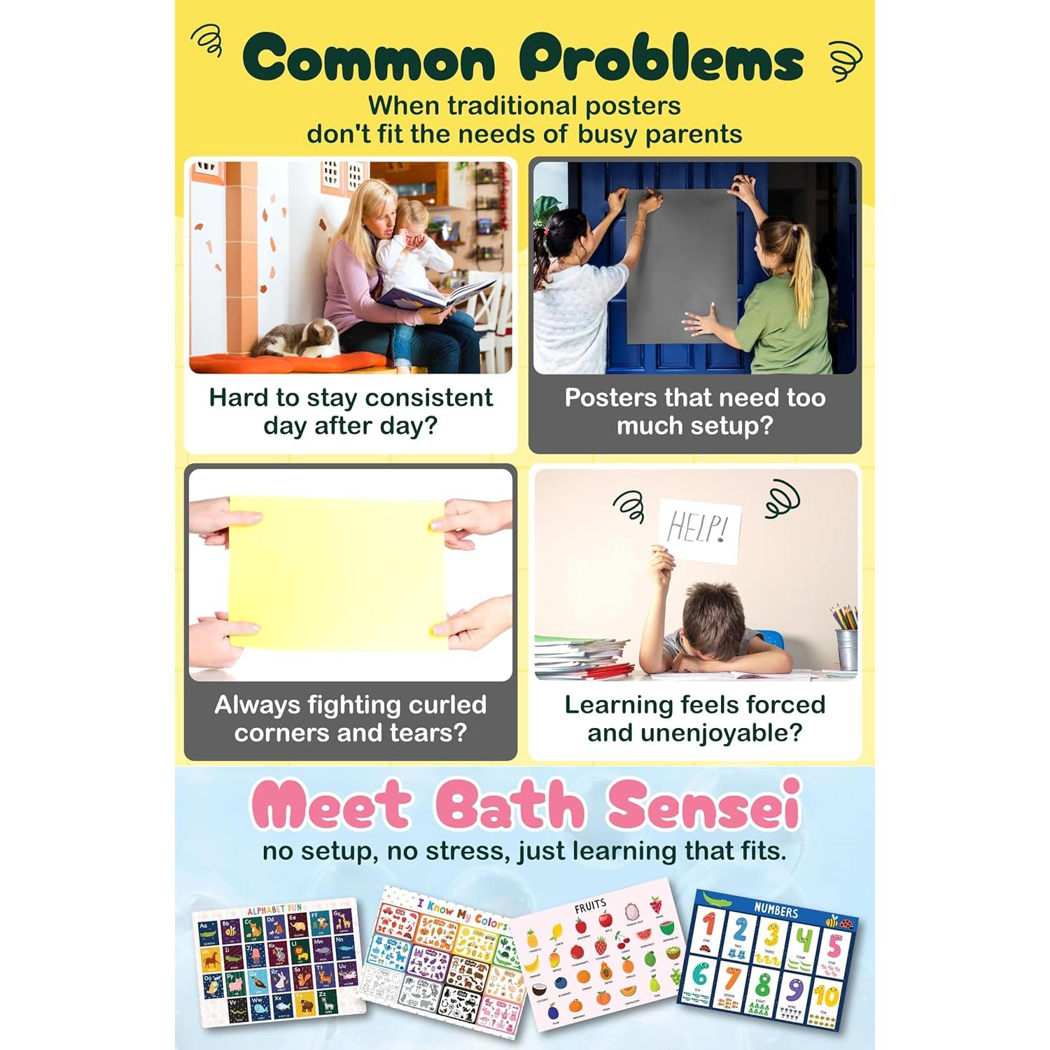 Carteles de Aprendizaje Impermeables Montessori Blue Bird 4 Piezas