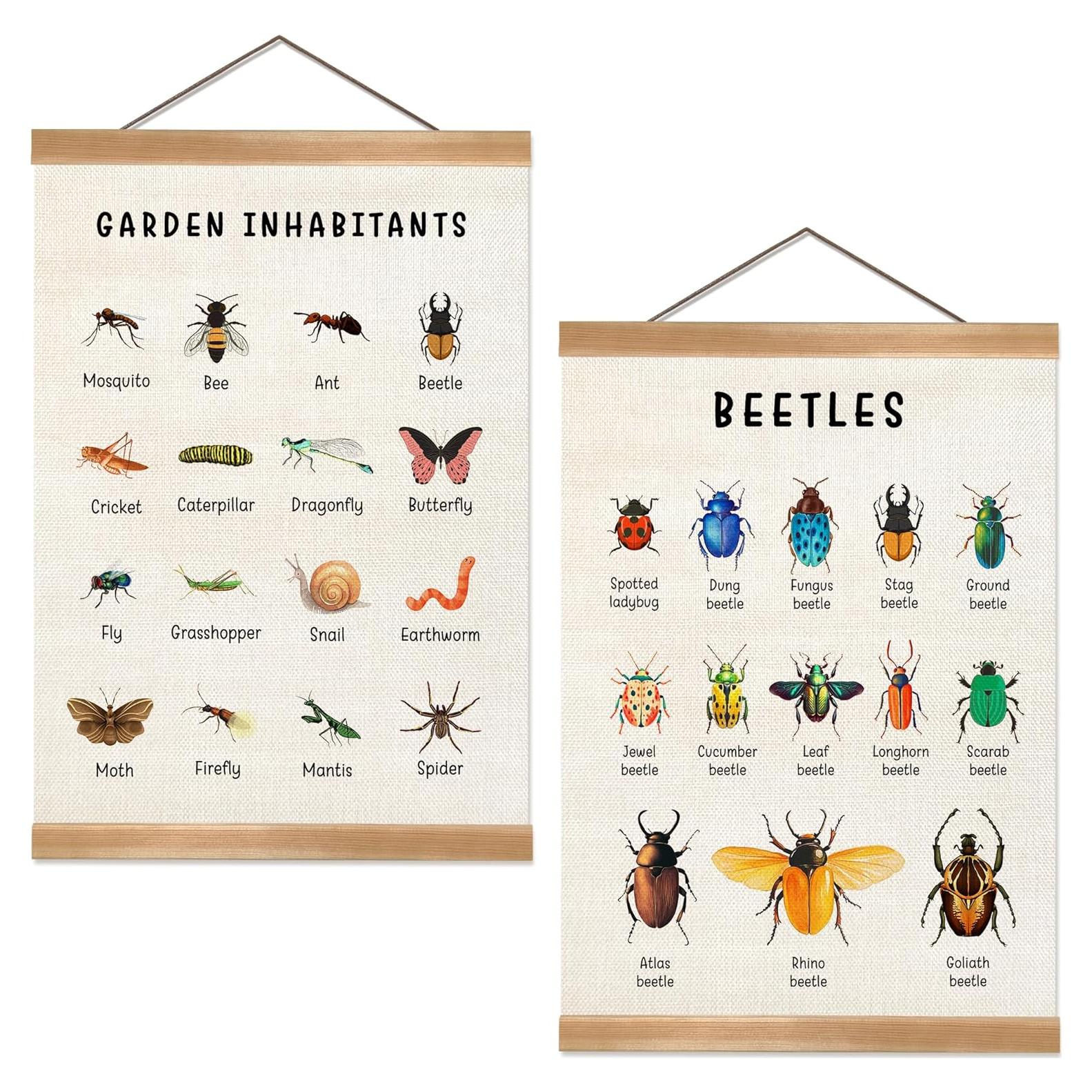 Pósters de Insectos ZTGDA - Juego de 2 Lienzo 30x40 cm