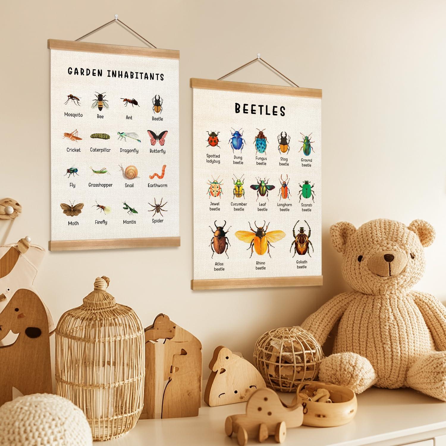 Pósters de Insectos ZTGDA - Juego de 2 Lienzo 30x40 cm