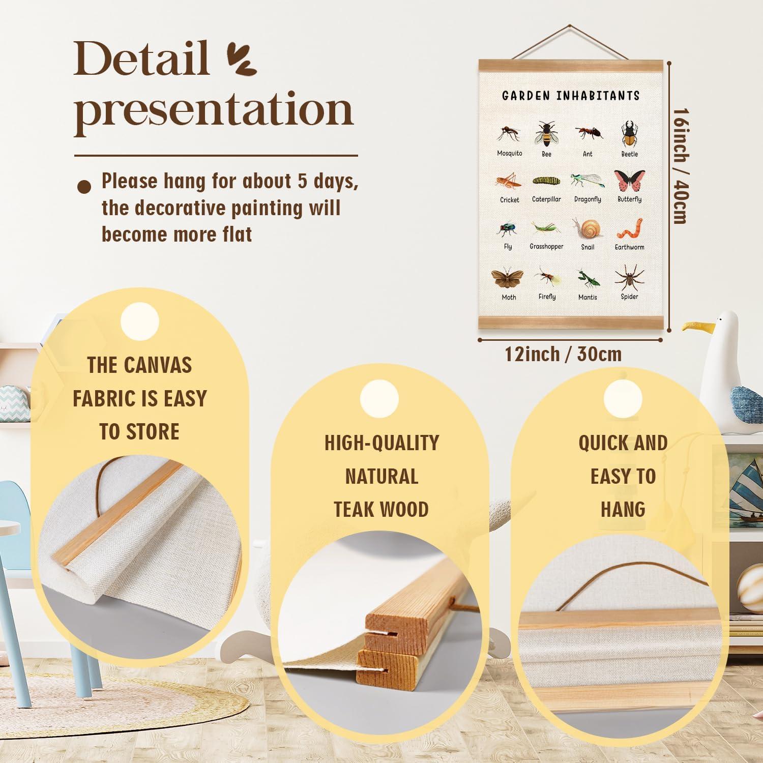 Pósters de Insectos ZTGDA - Juego de 2 Lienzo 30x40 cm