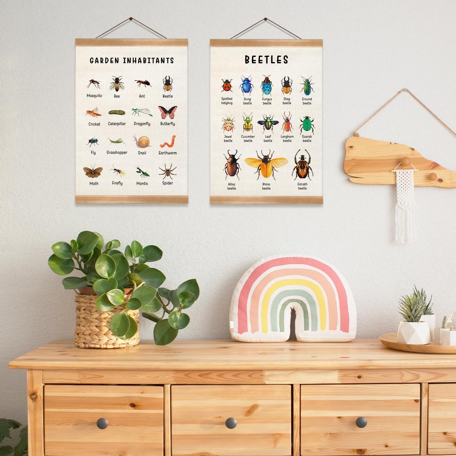 Pósters de Insectos ZTGDA - Juego de 2 Lienzo 30x40 cm