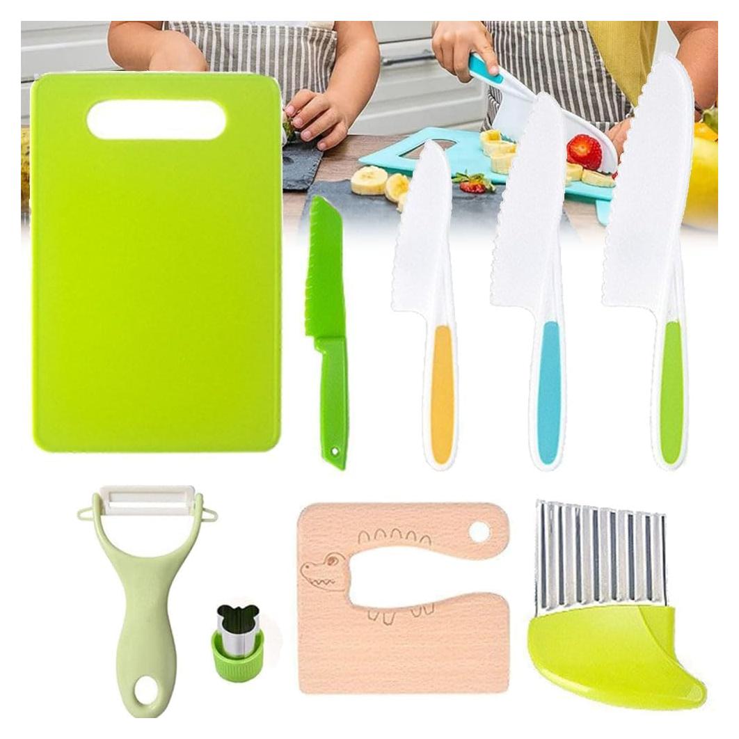 Juego de Cocina Seguro para Niños Zbvuiyl 9 Piezas Montessori