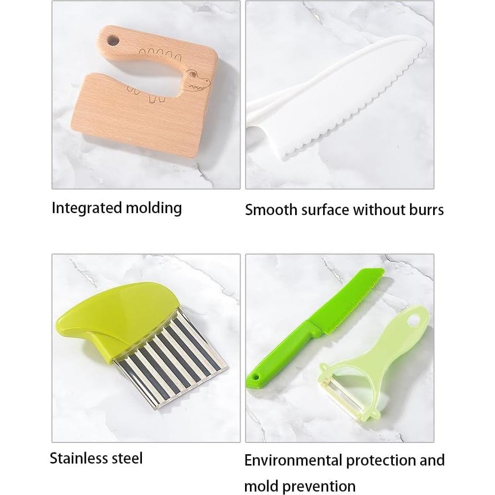 Juego de Cocina Seguro para Niños Zbvuiyl 9 Piezas Montessori