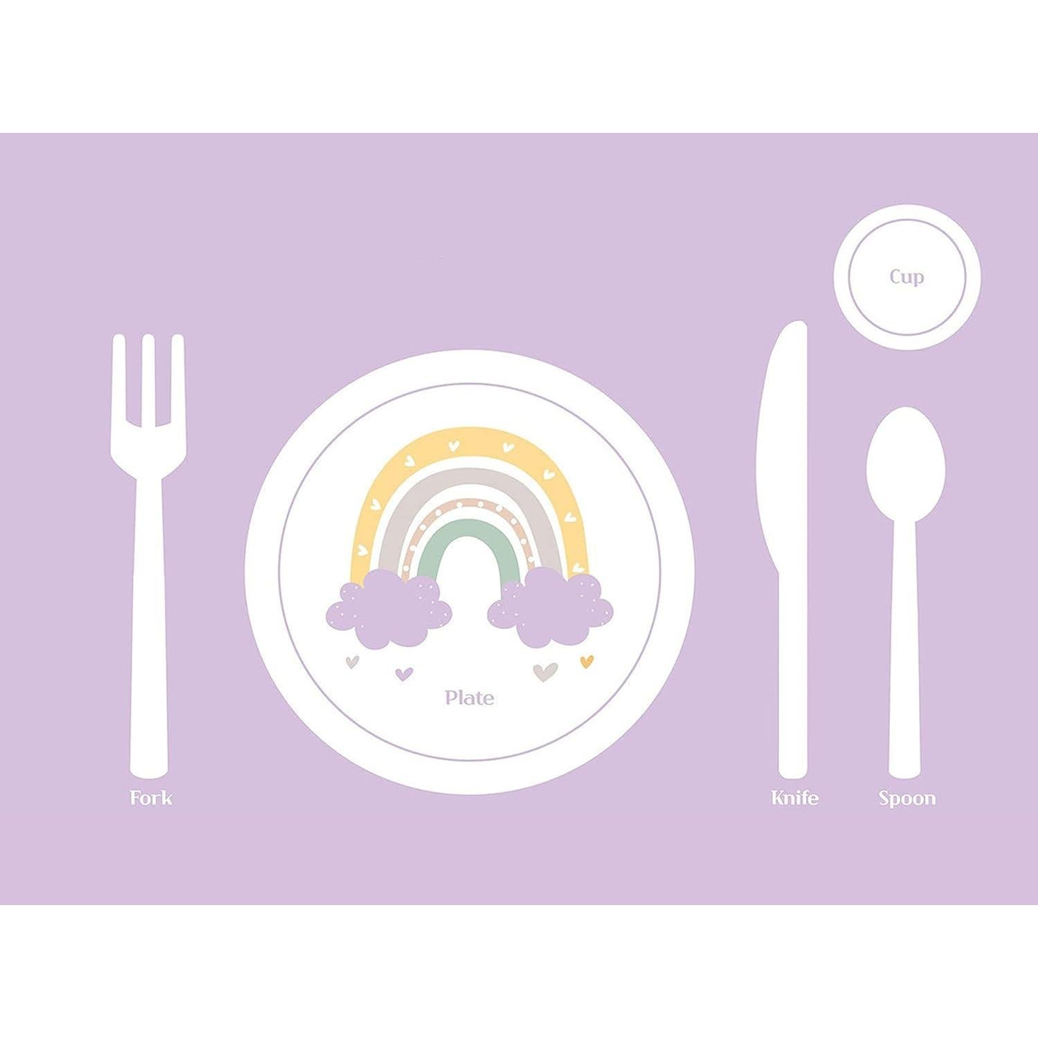 Conjunto de 4 Manteles Educativos SharkBliss Arcoíris 30x40cm