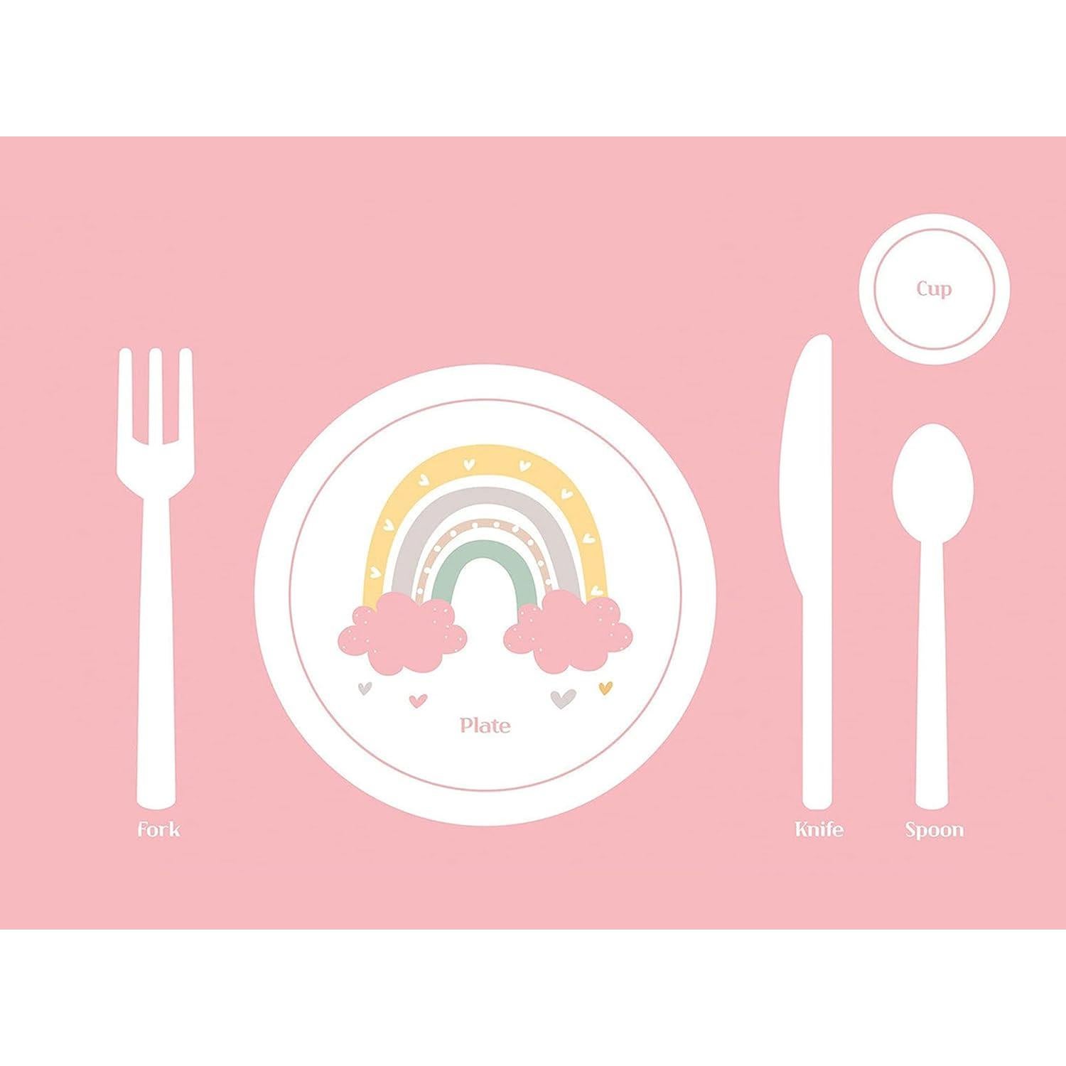 Conjunto de 4 Manteles Educativos SharkBliss Arcoíris 30x40cm