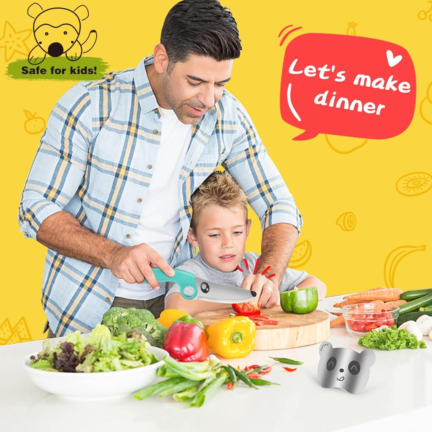 Cuchillo para Niños ZLemma Azul 20.32 cm con Protector de Dedos