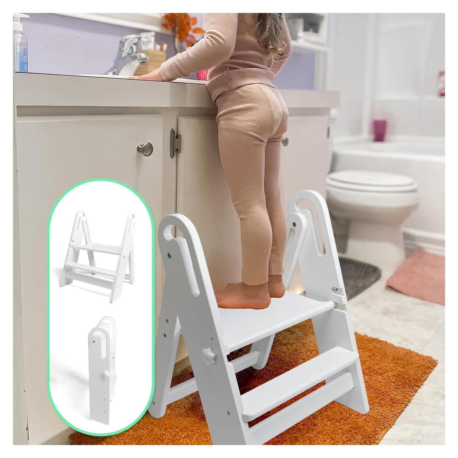 Taburete Plegable WOOD CITY para Niños 2 Escalones Ajustable