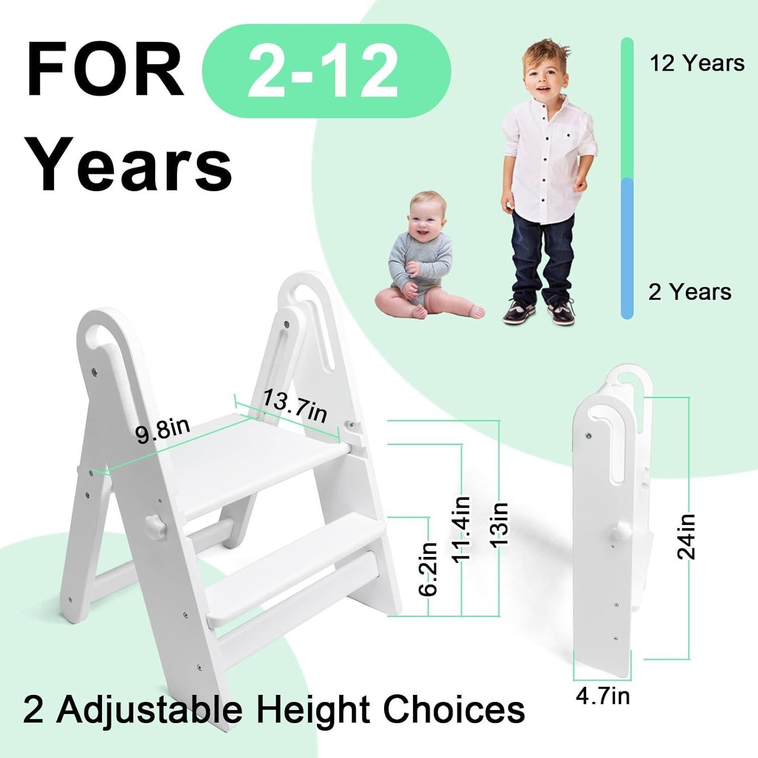 Taburete Plegable WOOD CITY para Niños 2 Escalones Ajustable