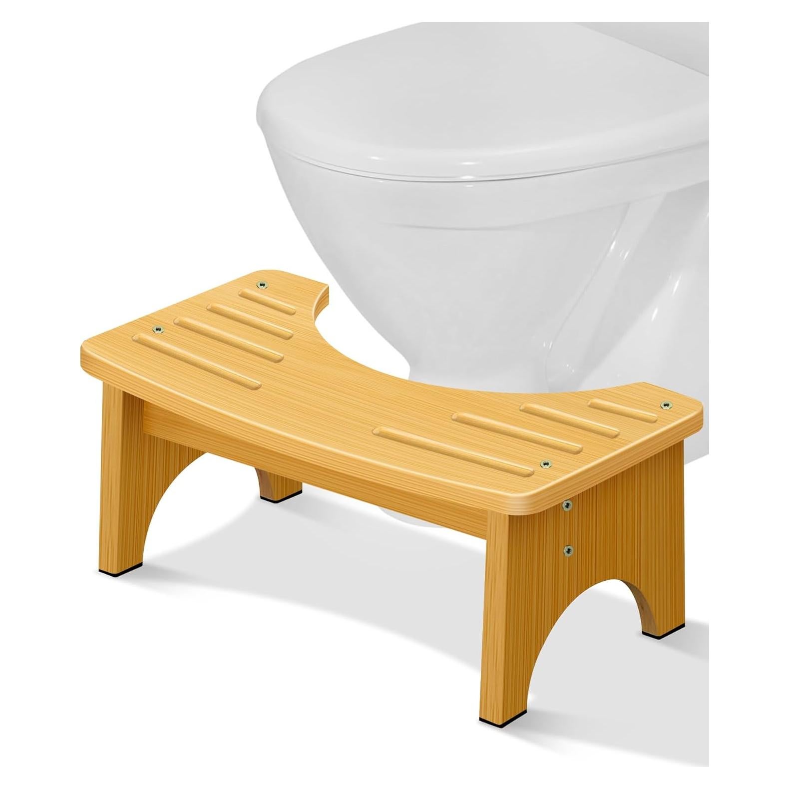 Taburete de Baño de Bambú JACNITAD 16.5 cm Antideslizante